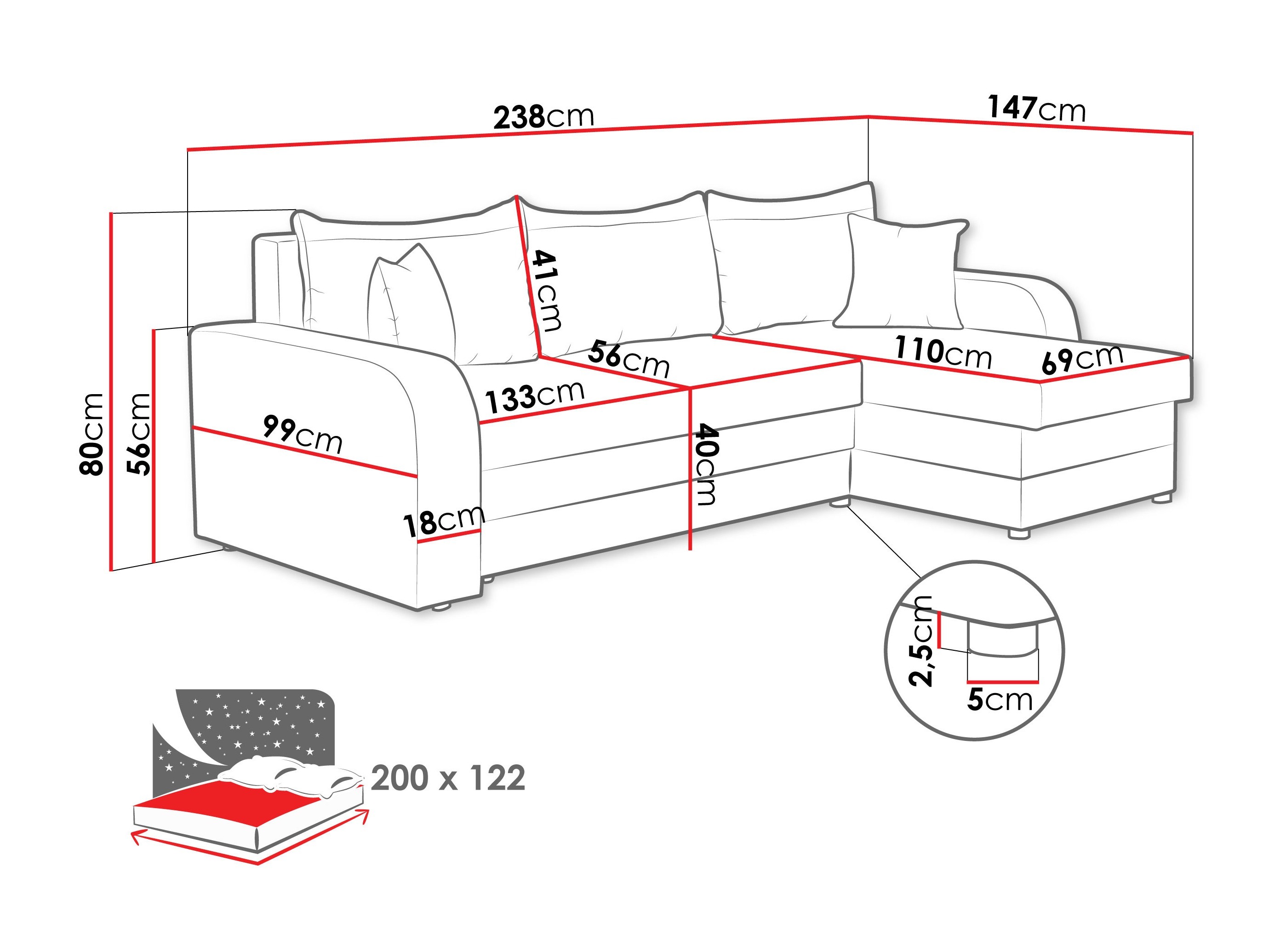 Hjørnesofa Comfivo Melissa (Boss 12 + Boss 14)