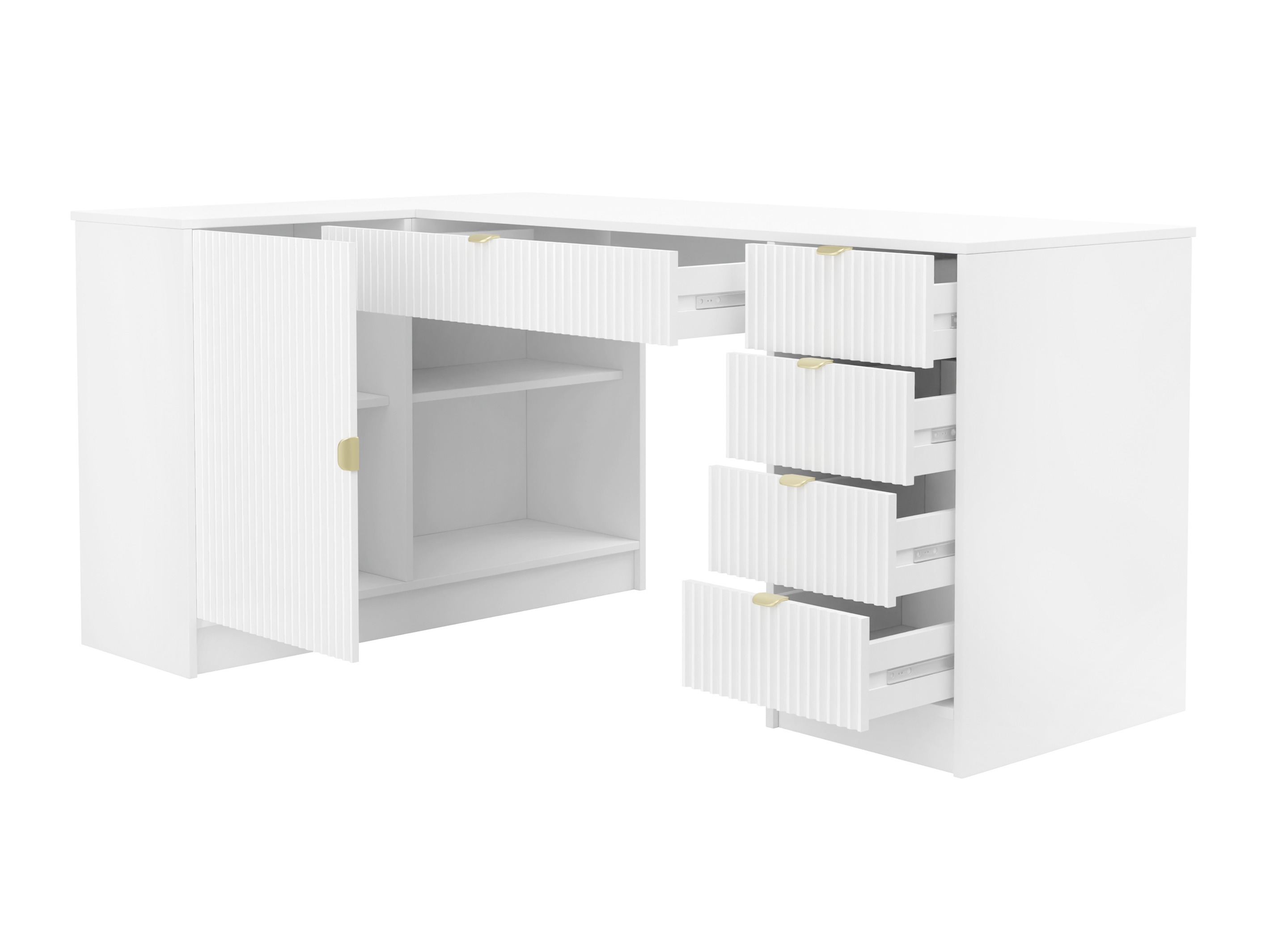 Hjørneskrivebord Comfivo Papilio II (Hvid)