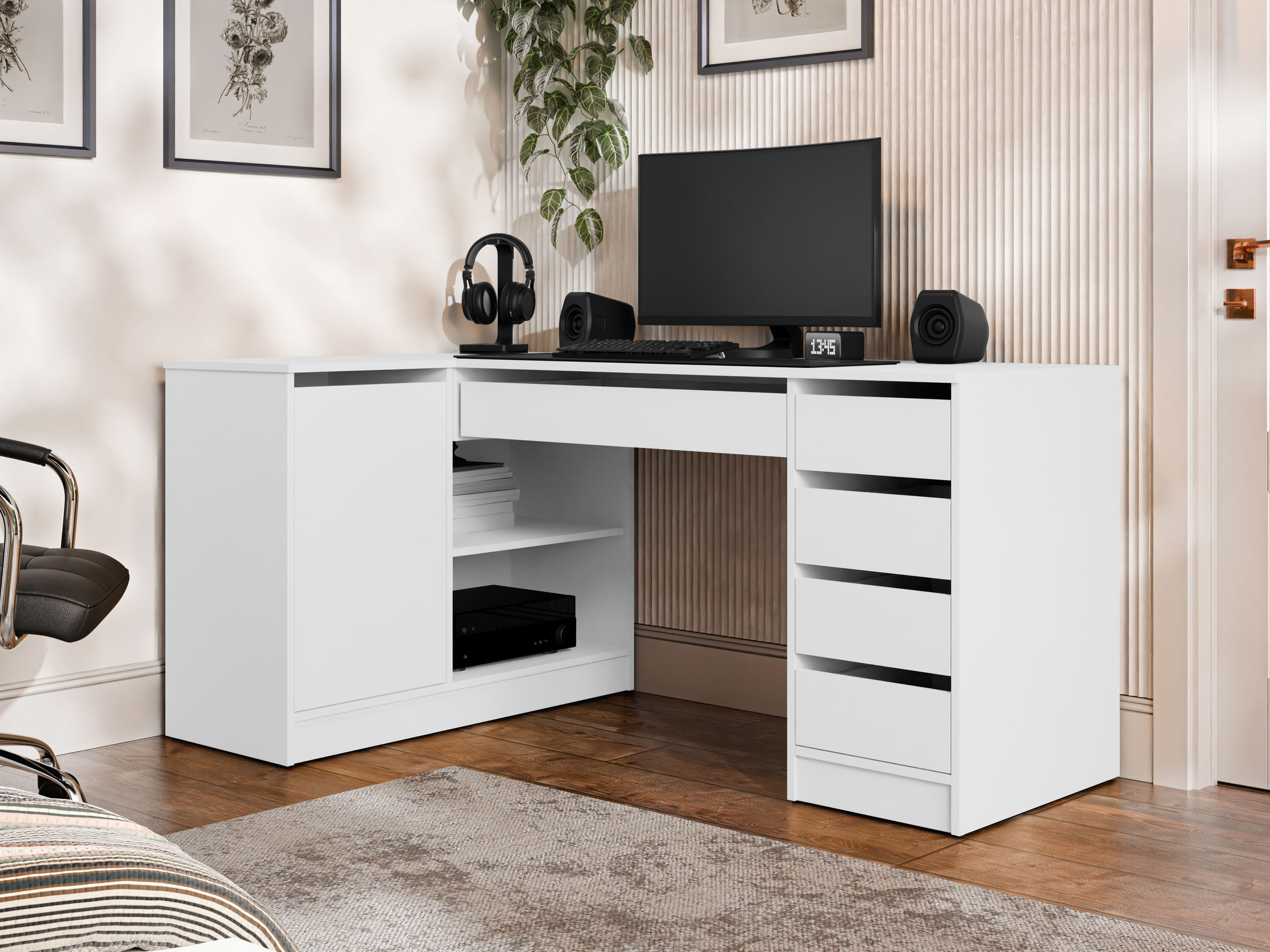 Hjørneskrivebord Comfivo Terros III (Hvid)