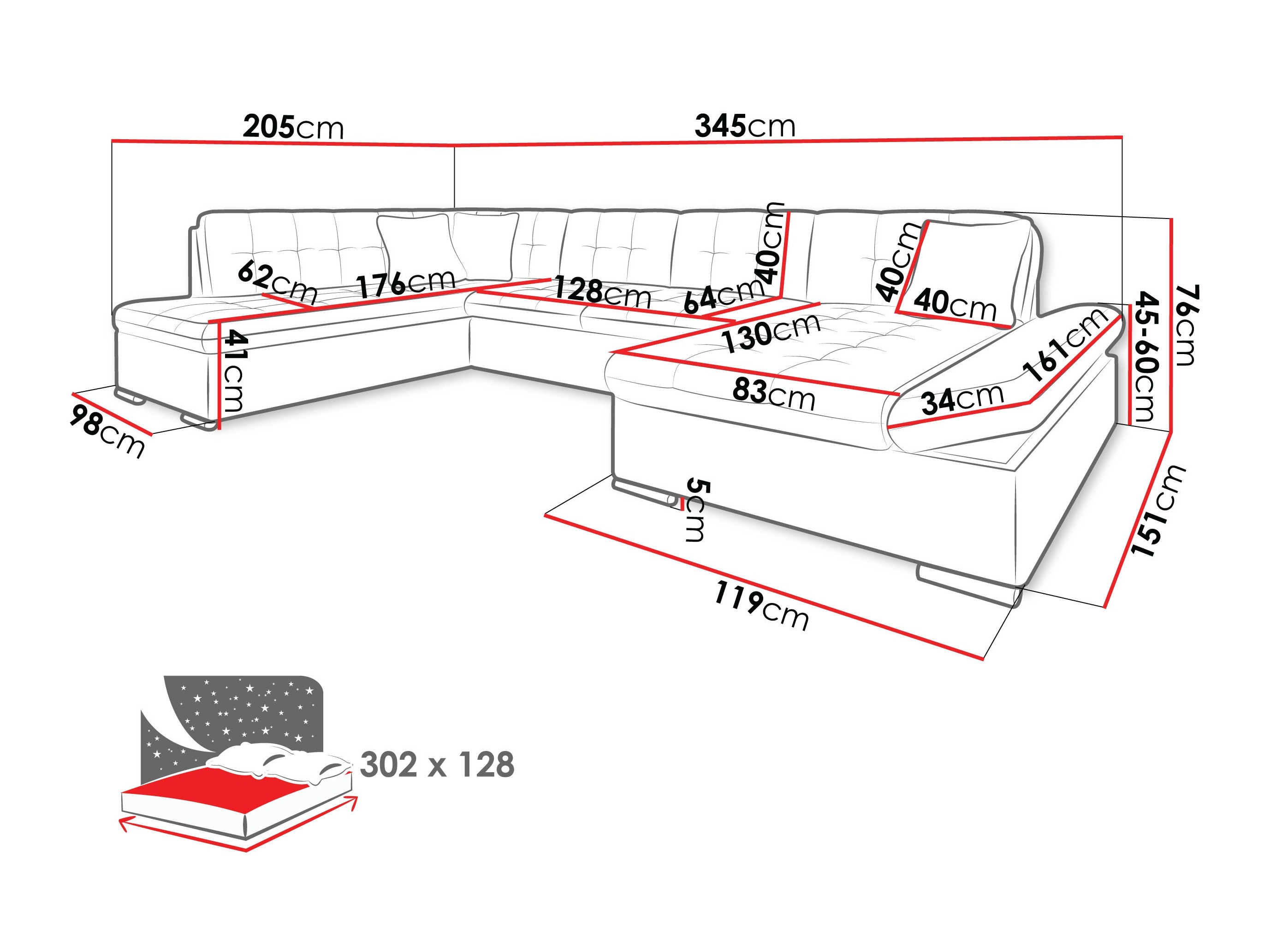Hjørnesofa Comfivo Tilia I (Margo 227.09)