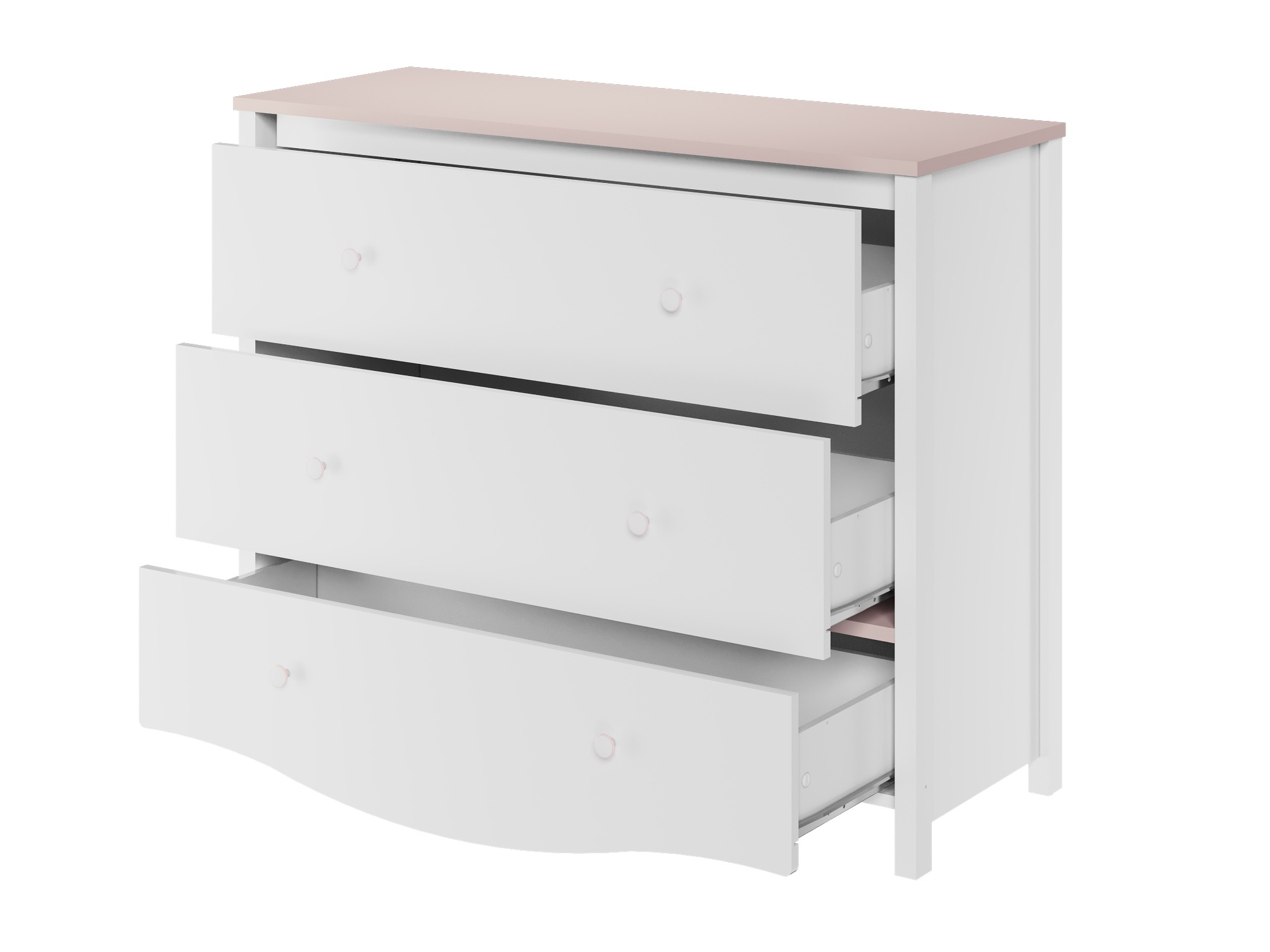 Kommode Velferi 125 (Hvid + Lyserød)
