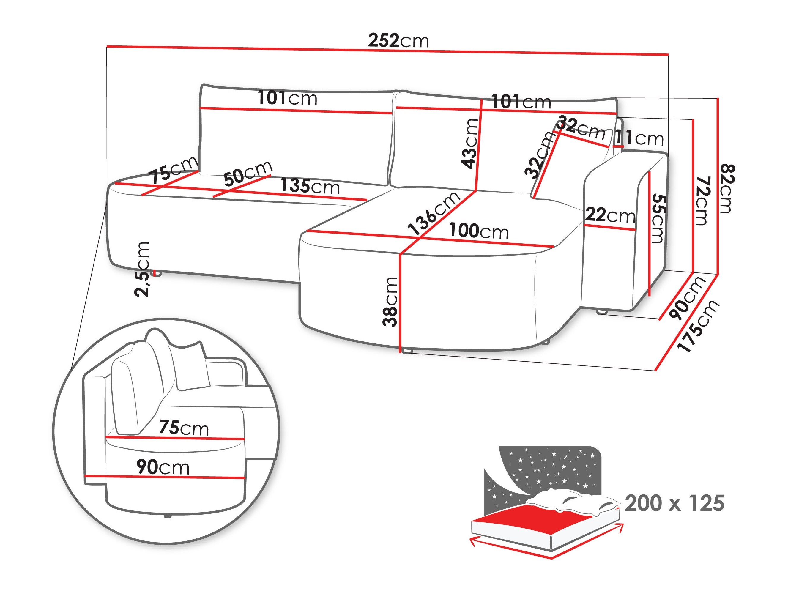 Hjørnesofa Shelton 112 (Poso 100)