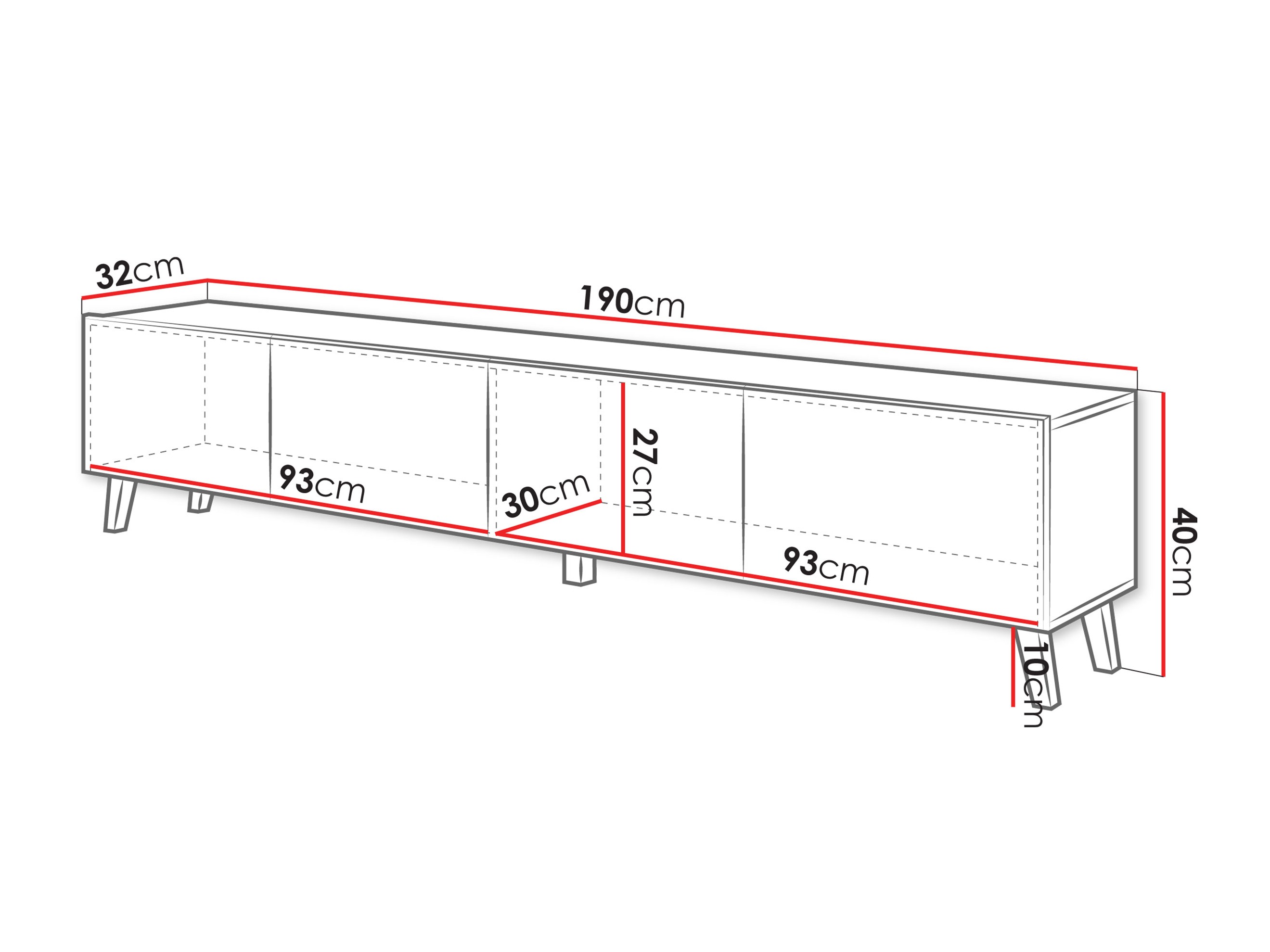 TV-bord Levtive 101 (Hvid)
