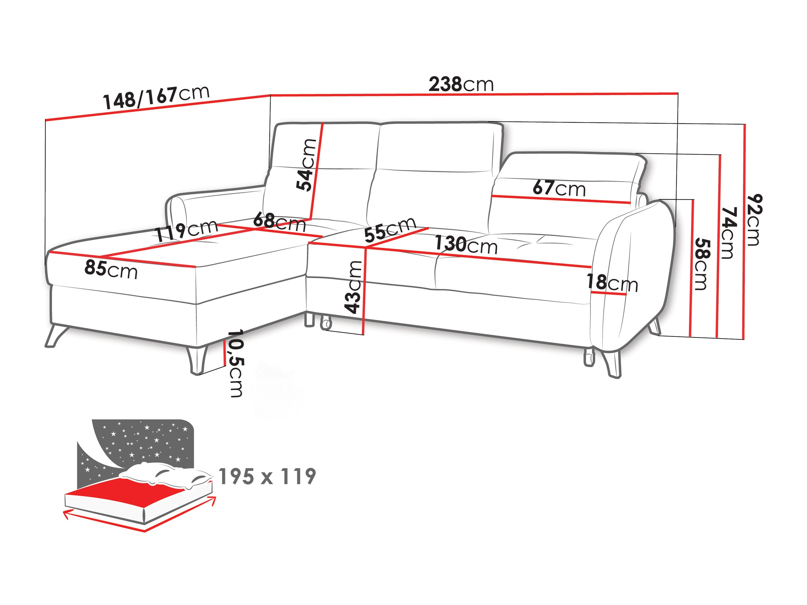 Hjørnesofa Amplexus (Vibe 08)