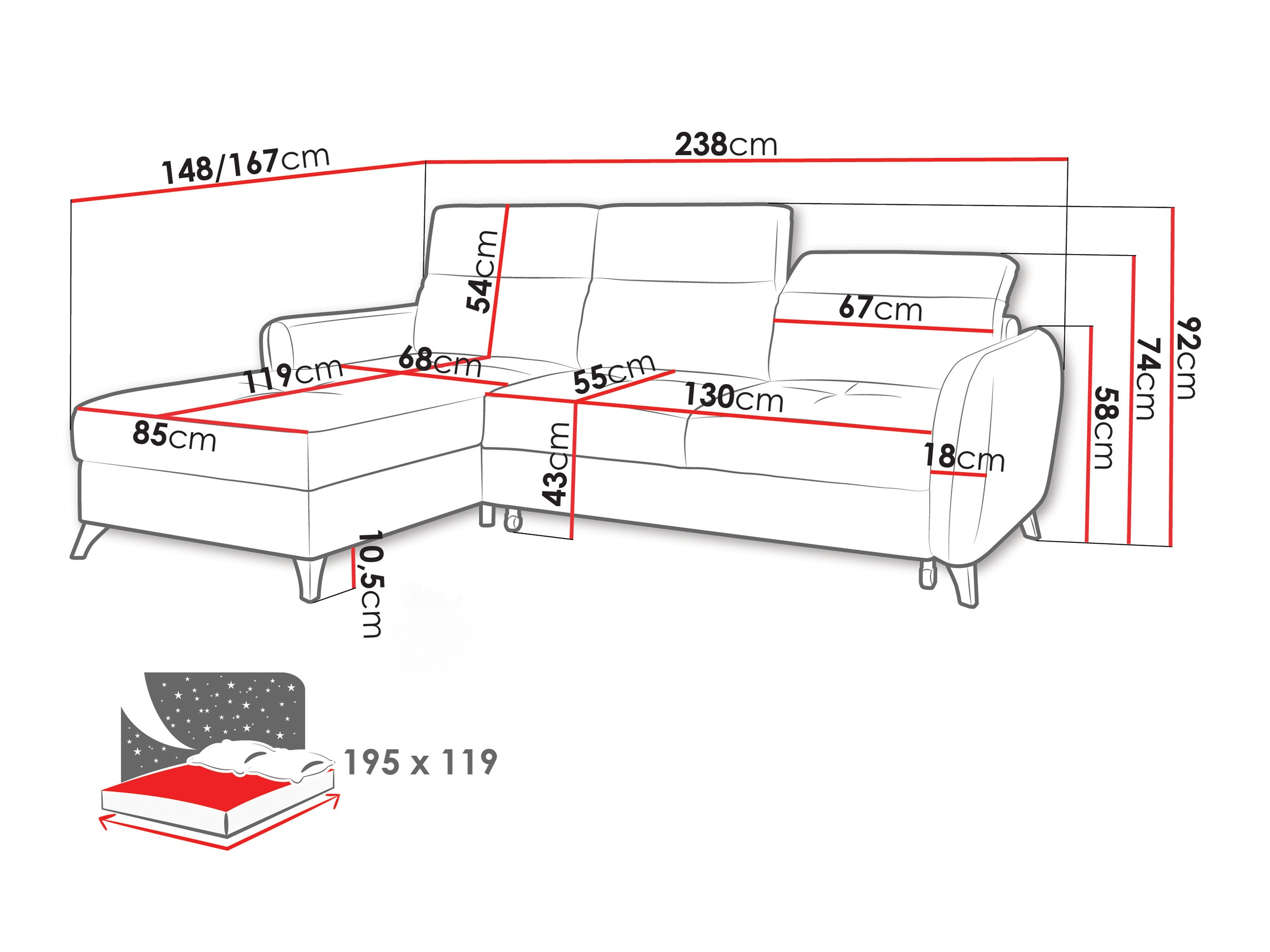 Hjørnesofa Amplexus (Vibe 08)