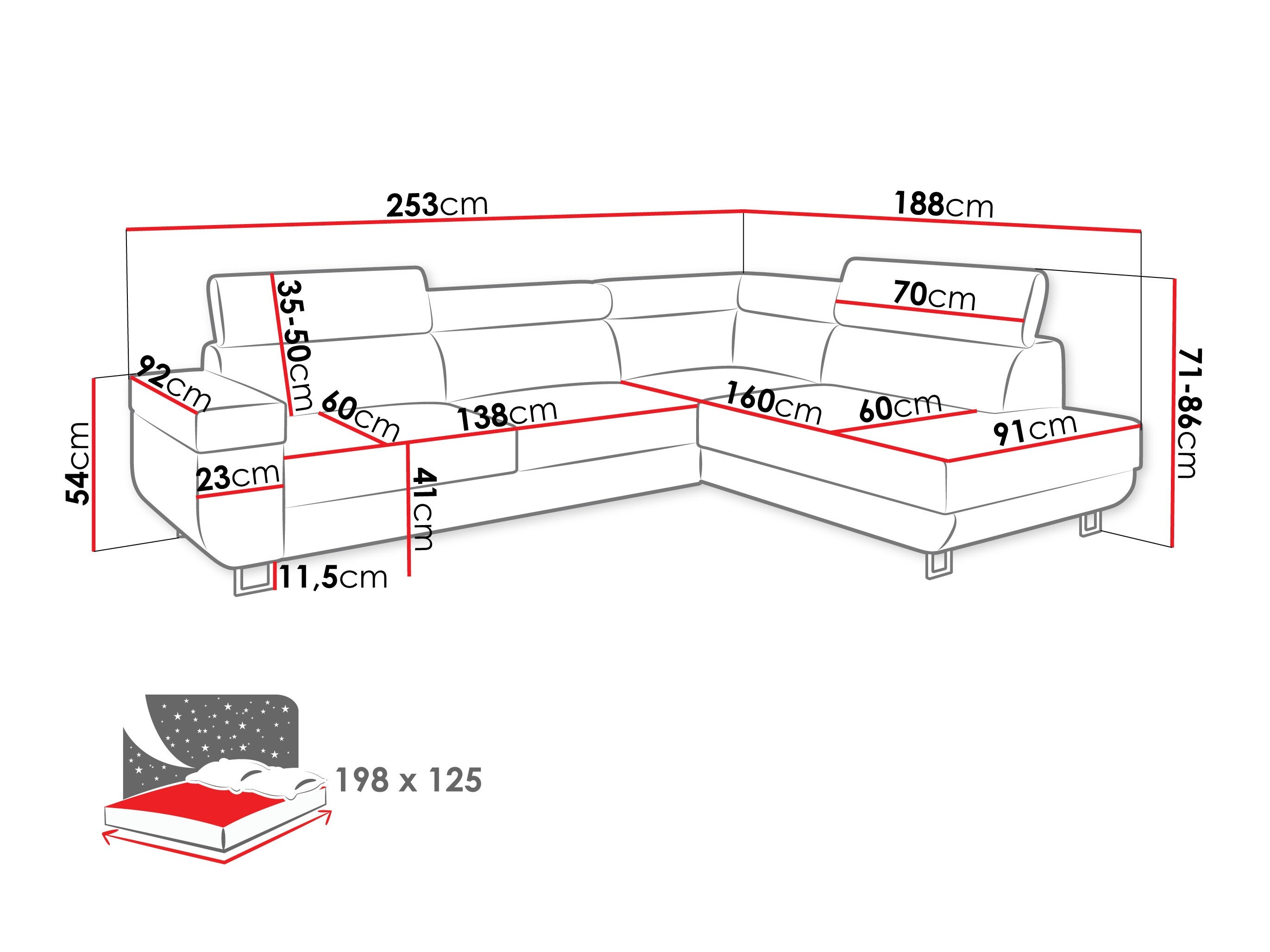 Hjørnesofa Comfivo Liberta (Manila 16)