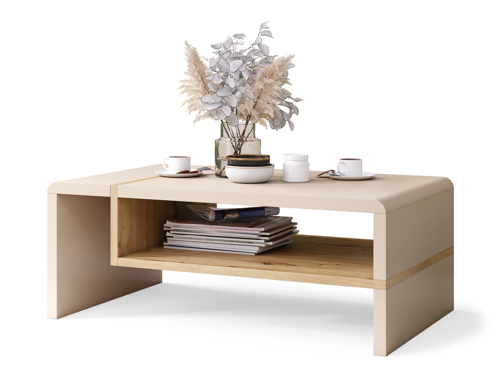 Sofabord Glendale 102 (Beige + Artisan eg)