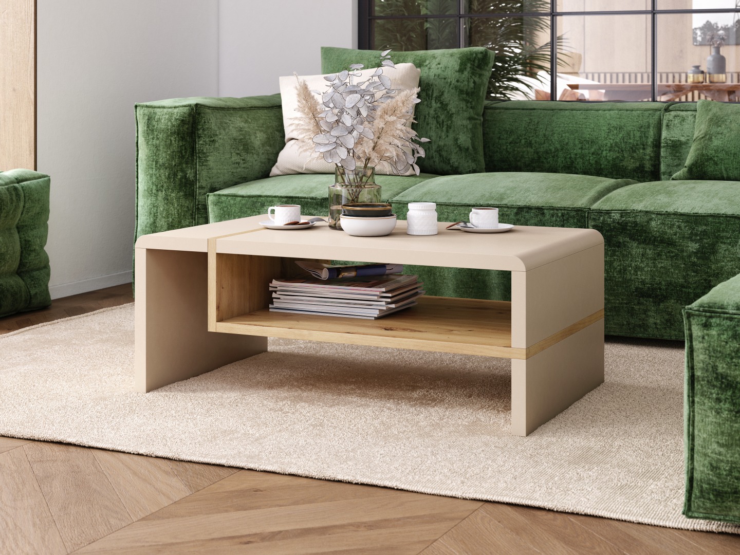 Sofabord Glendale 102 (Beige + Artisan eg)