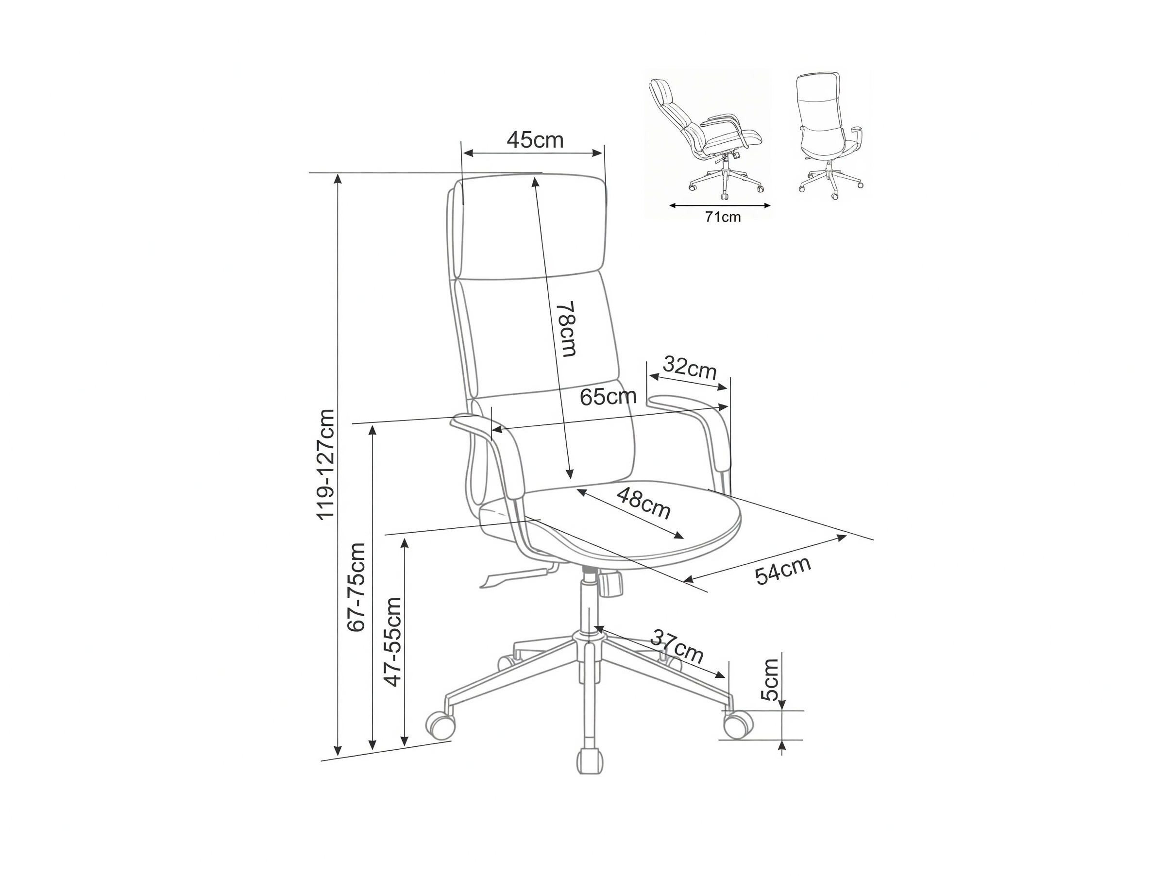 Kontorstol Detroit 950 (Fløde)