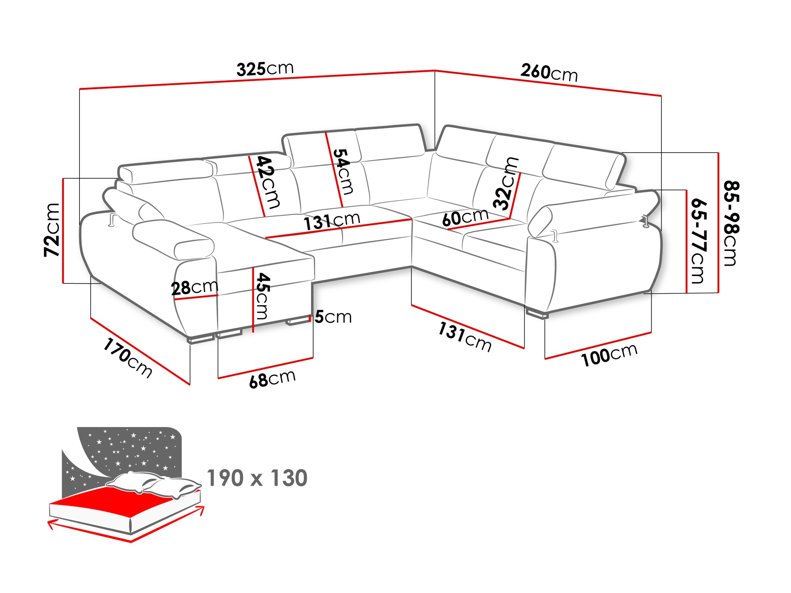 Hjørnesofa Columbus 134 (Kronos 22)