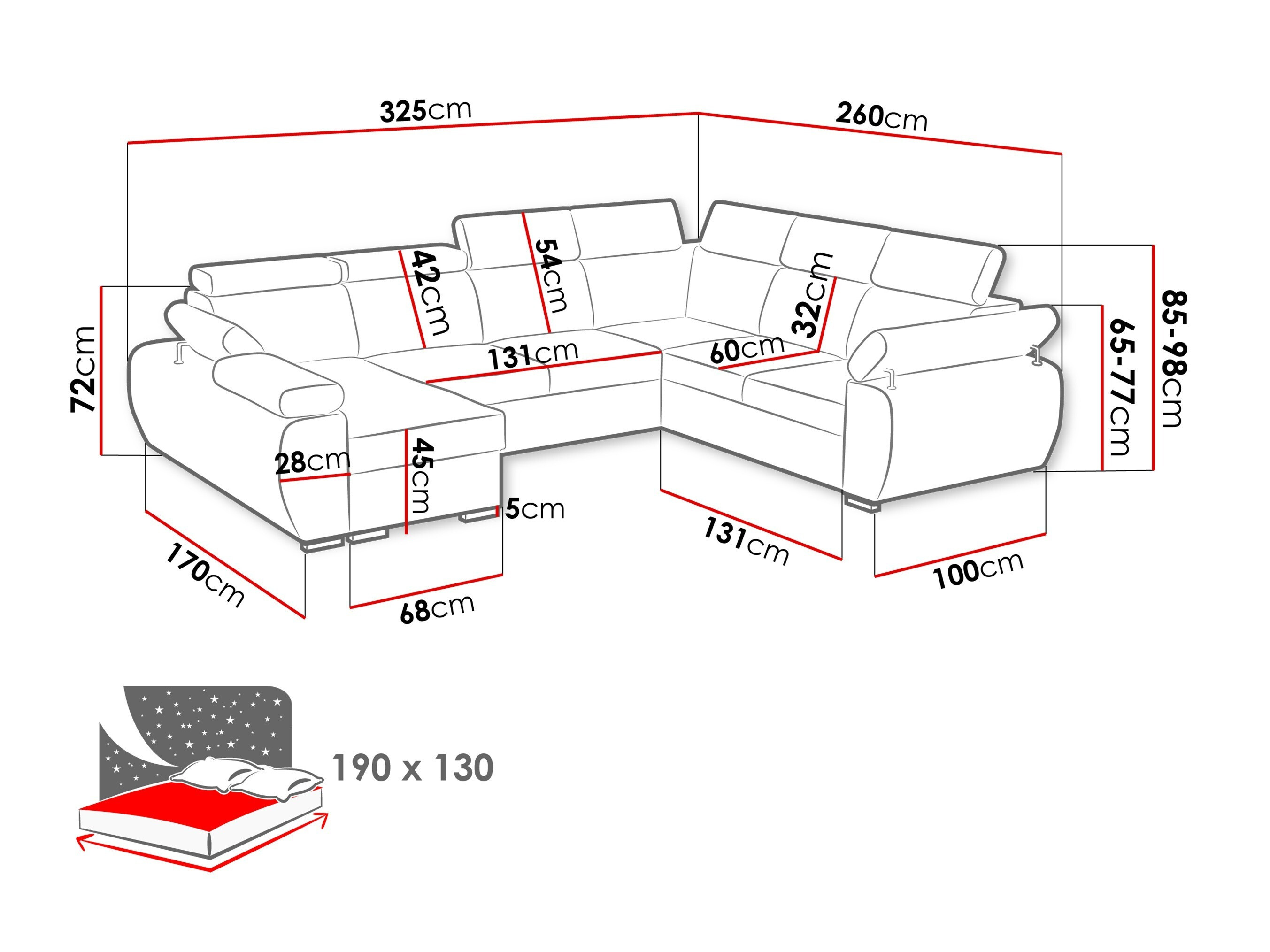 Hjørnesofa Columbus 134 (Kronos 22)