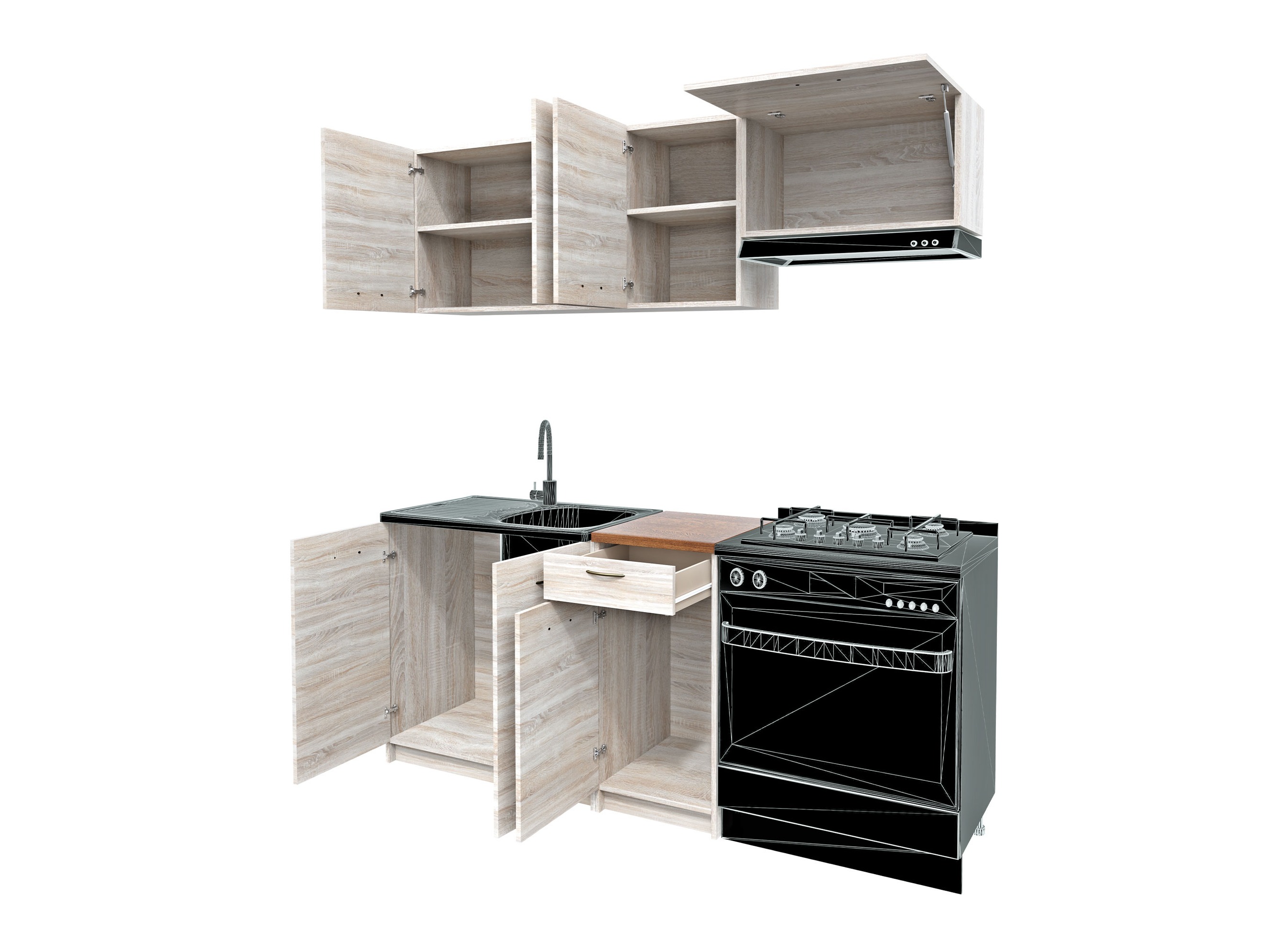 Køkkensæt Ota (Sonoma eg + Beige)