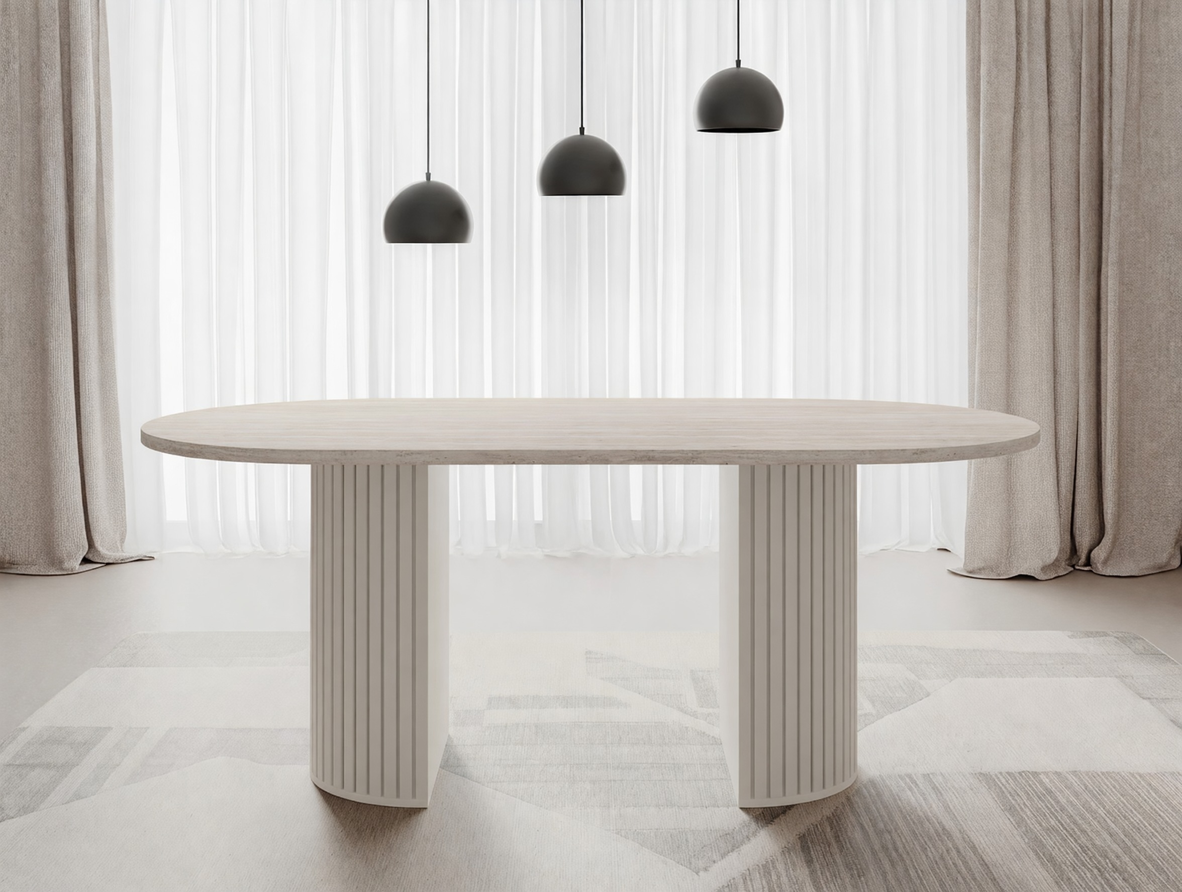 Bord Comfivo Ulma (Lys travertin + Beige)