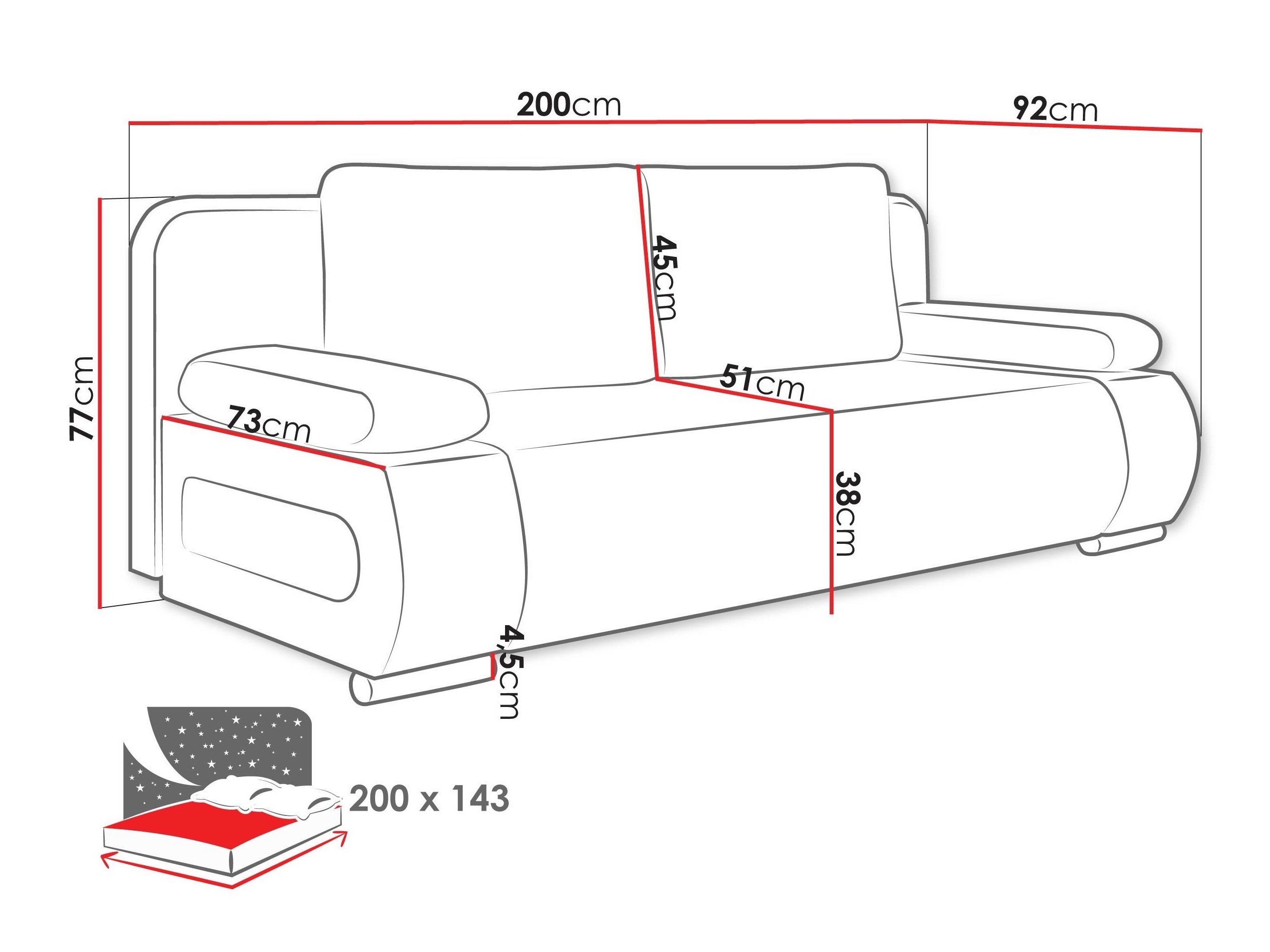 Sovesofa Comfivo Pudor (Poso 100 + Paros 01)