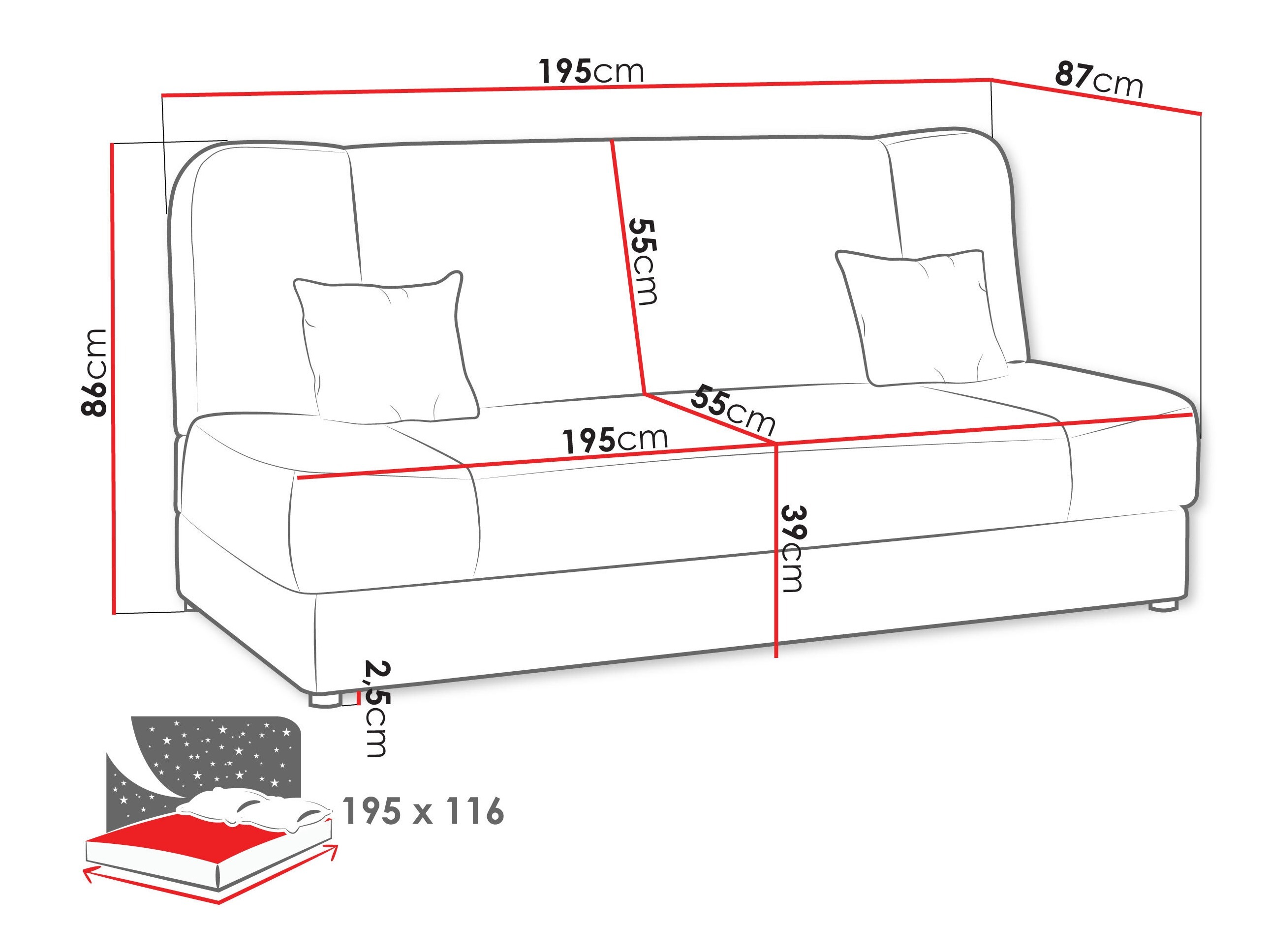 Sovesofa Comfivo Cera III (Poso 100)