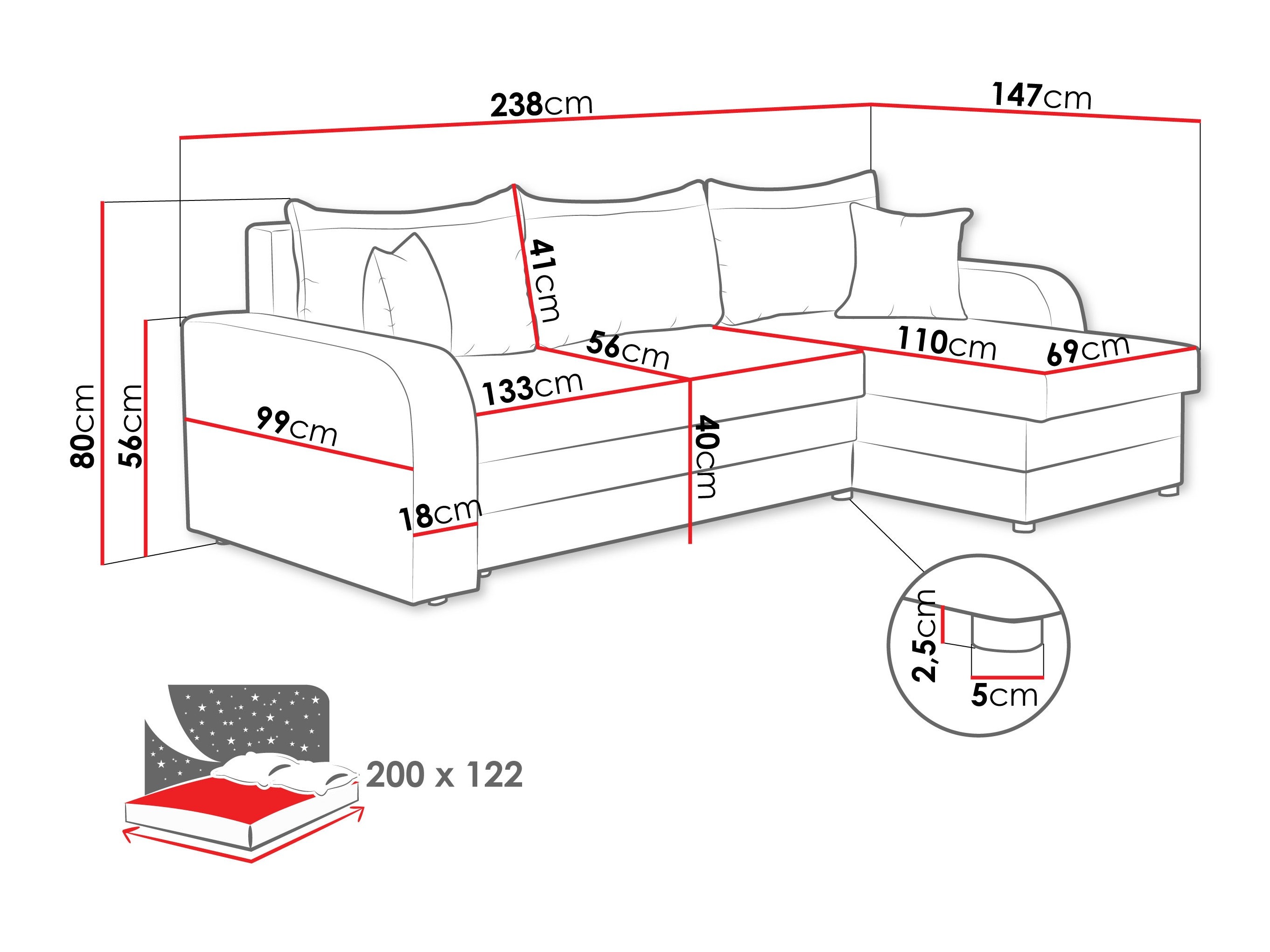 Hjørnesofa Comfivo Melissa I (Poso 100)