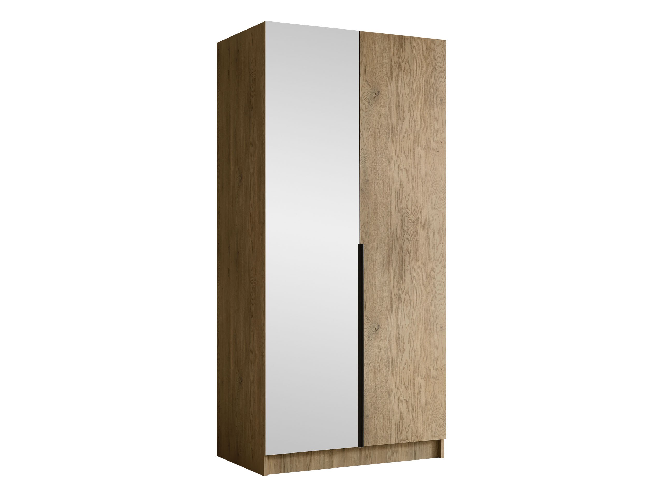 Garderobeskab Closico Staton II (Lyst træ + Sort)