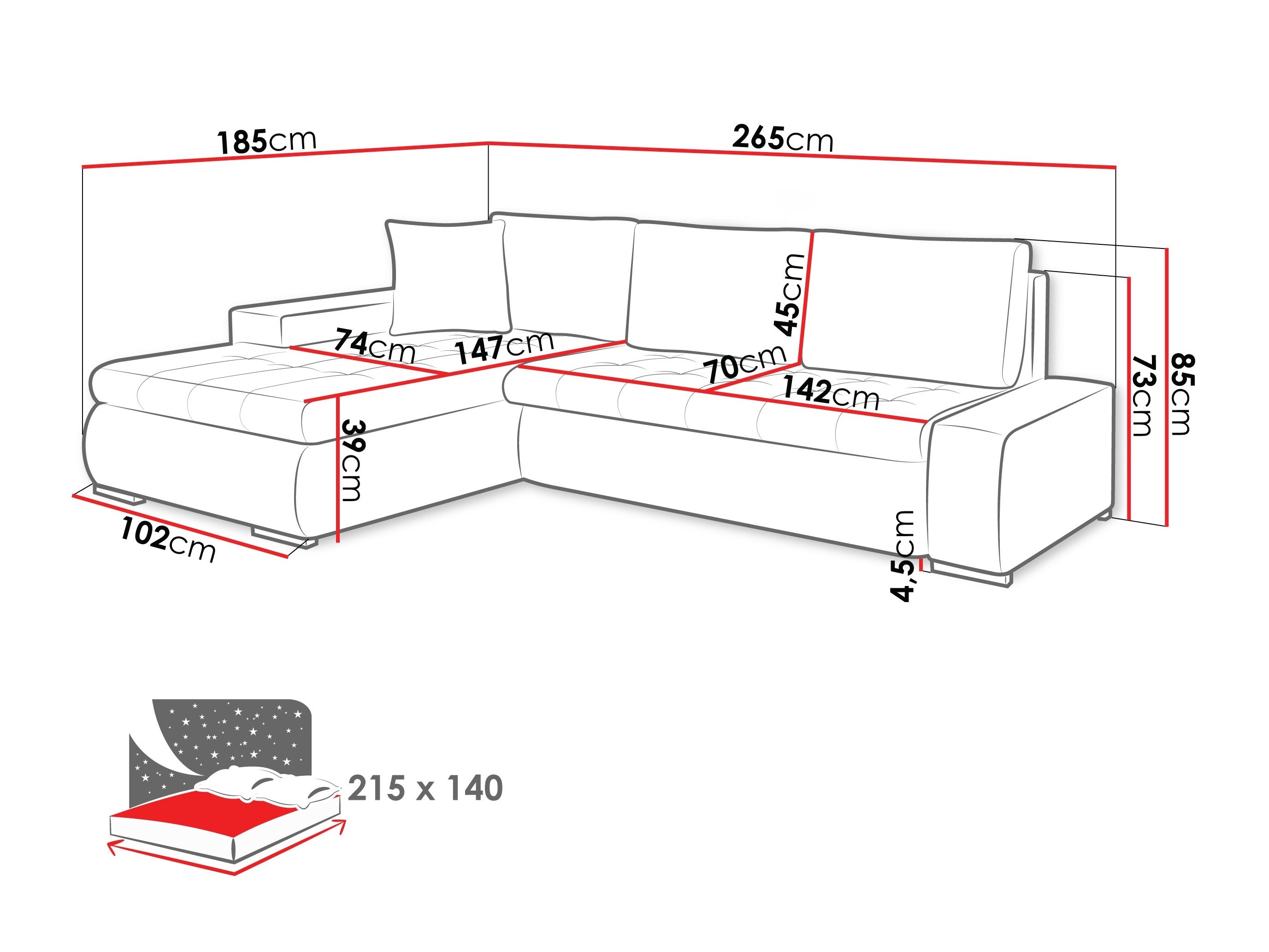 Hjørnesofa Comfivo Nitor (Soft 011 + Lawa 06)