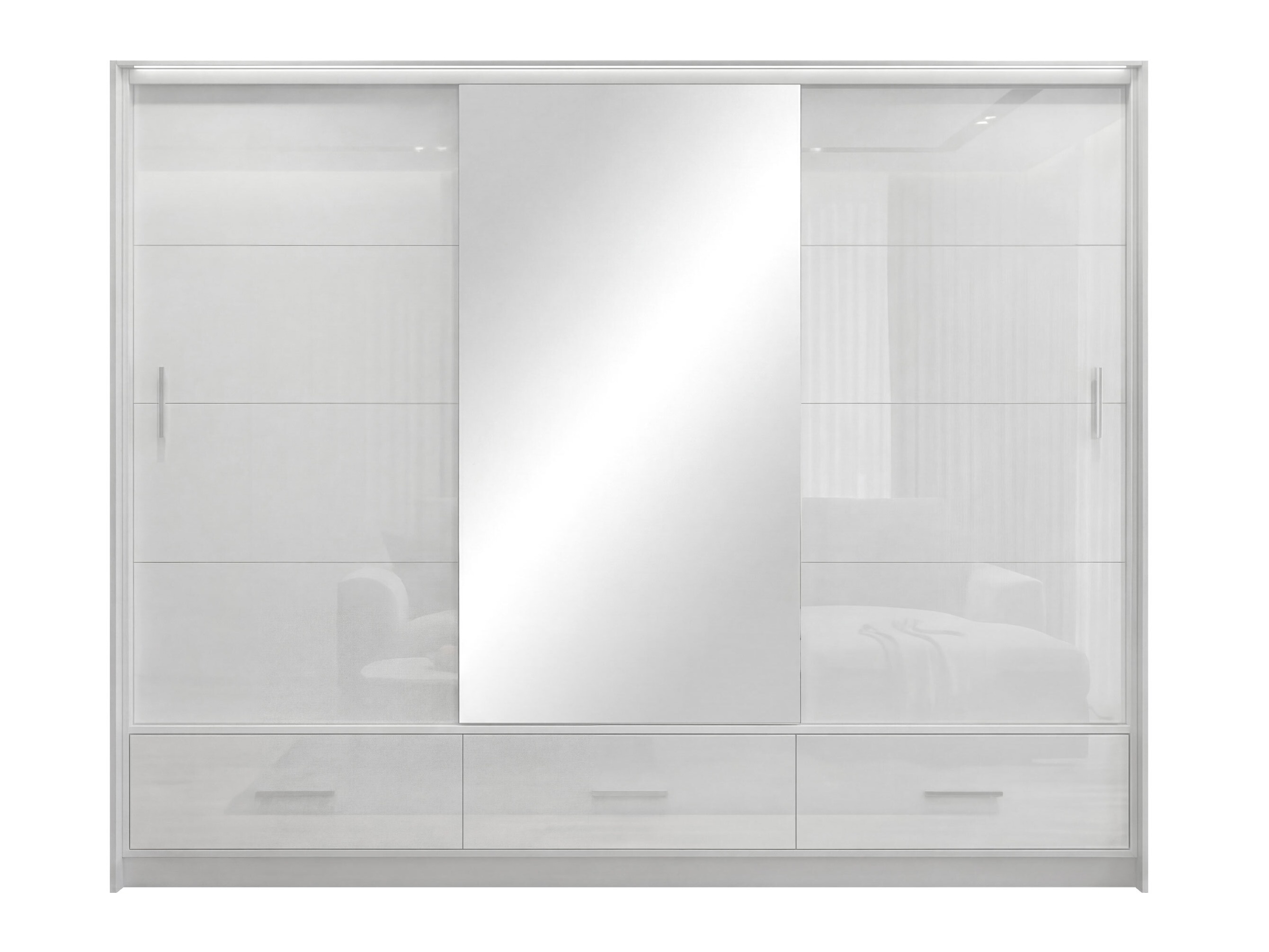 Garderobeskab Honolulu 203 (Hvid + Glansfuld hvid)