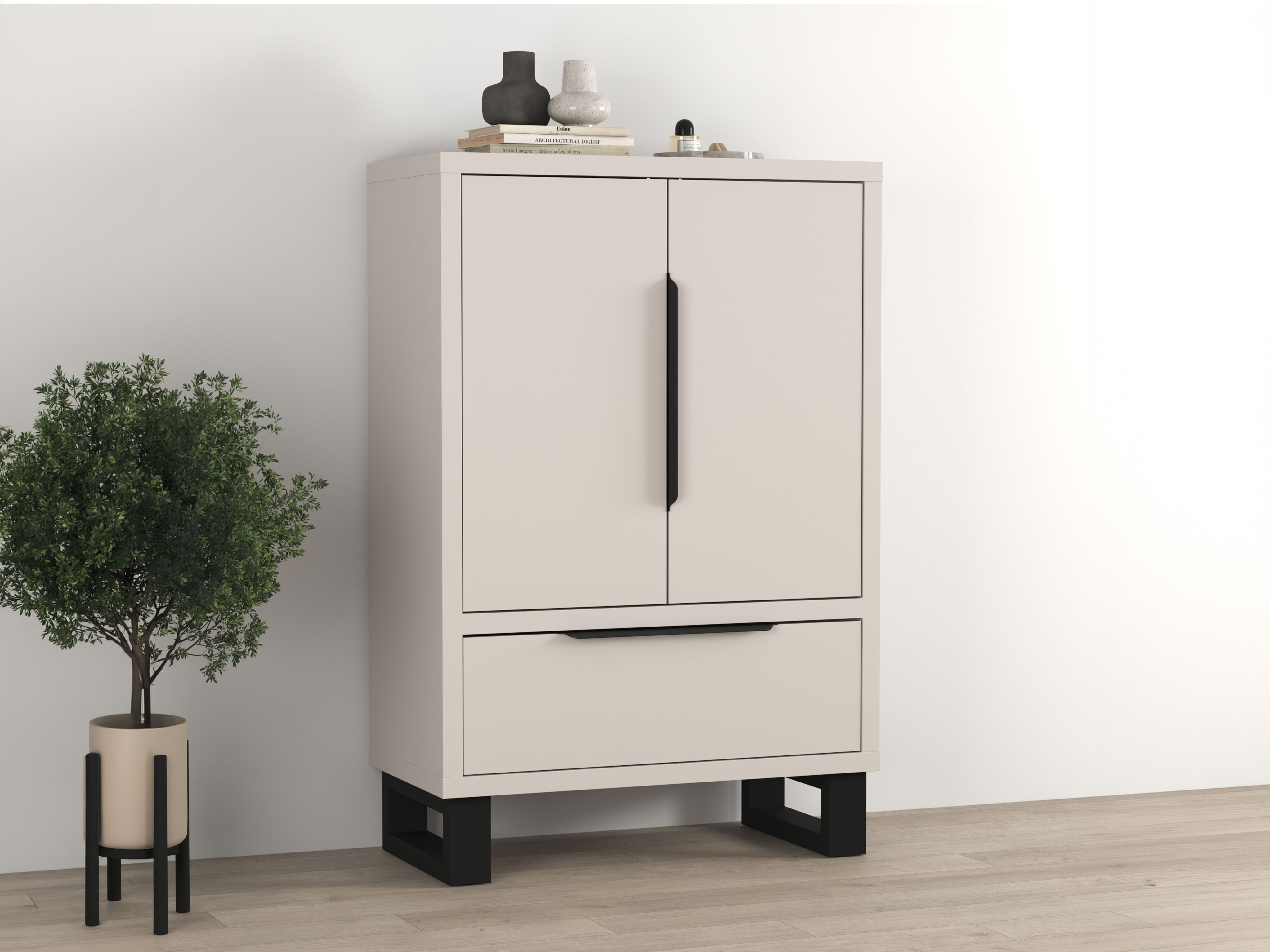 Kommode Avicavu 128 (Kashmir + Sort)