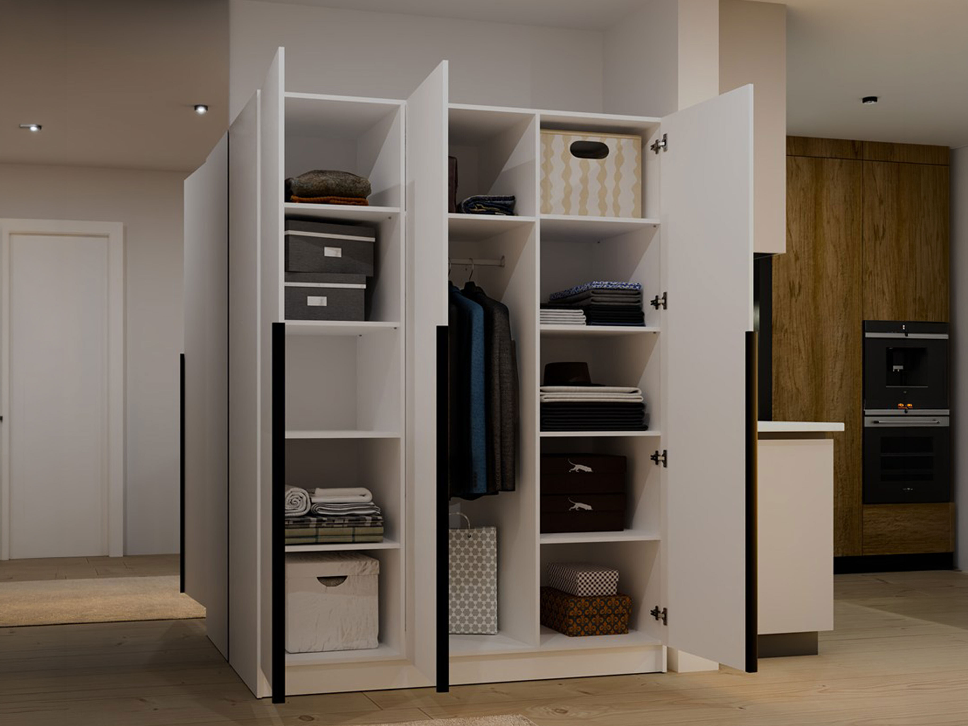 Garderobeskab Mandeville 369 (Hvid + Sort)