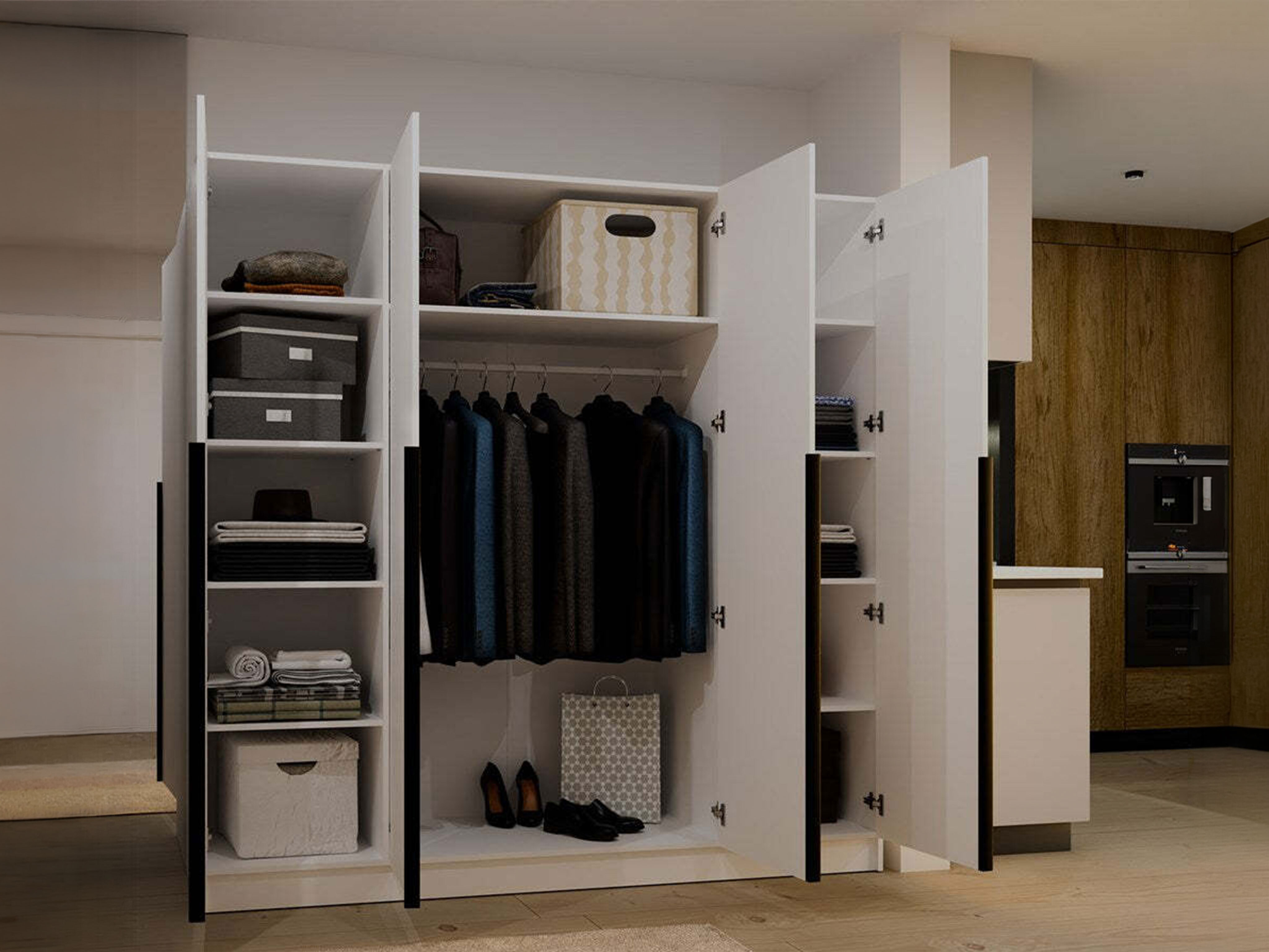 Garderobeskab Mandeville 370 (Hvid + Sort)