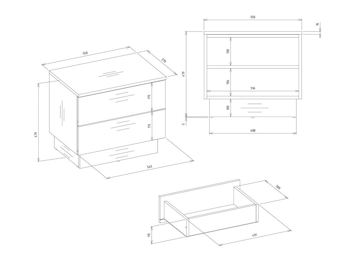 Sengebord Mandeville 371