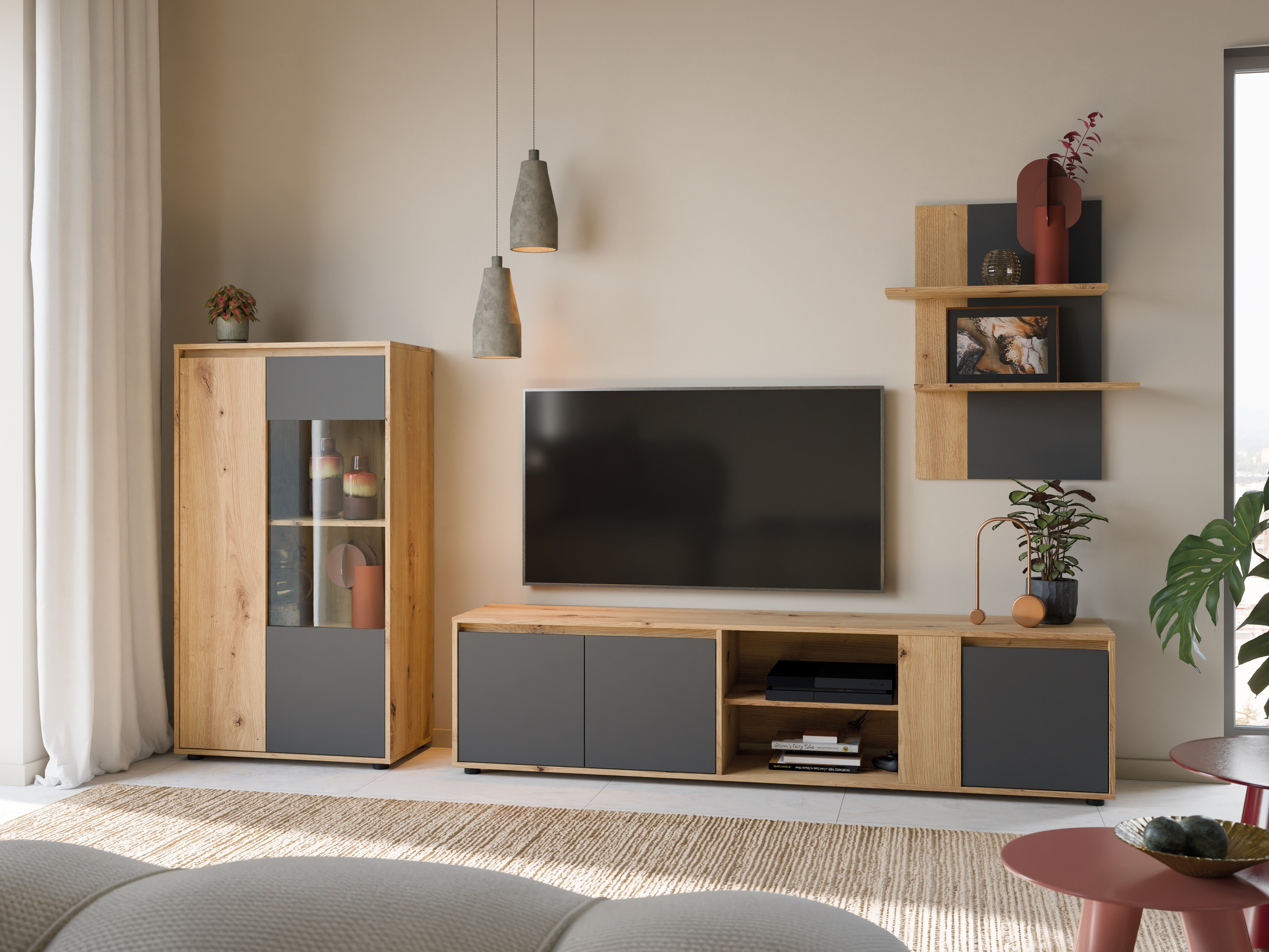 Stuemøbelsæt Torcavi 106 (Antracit + Artisan eg)