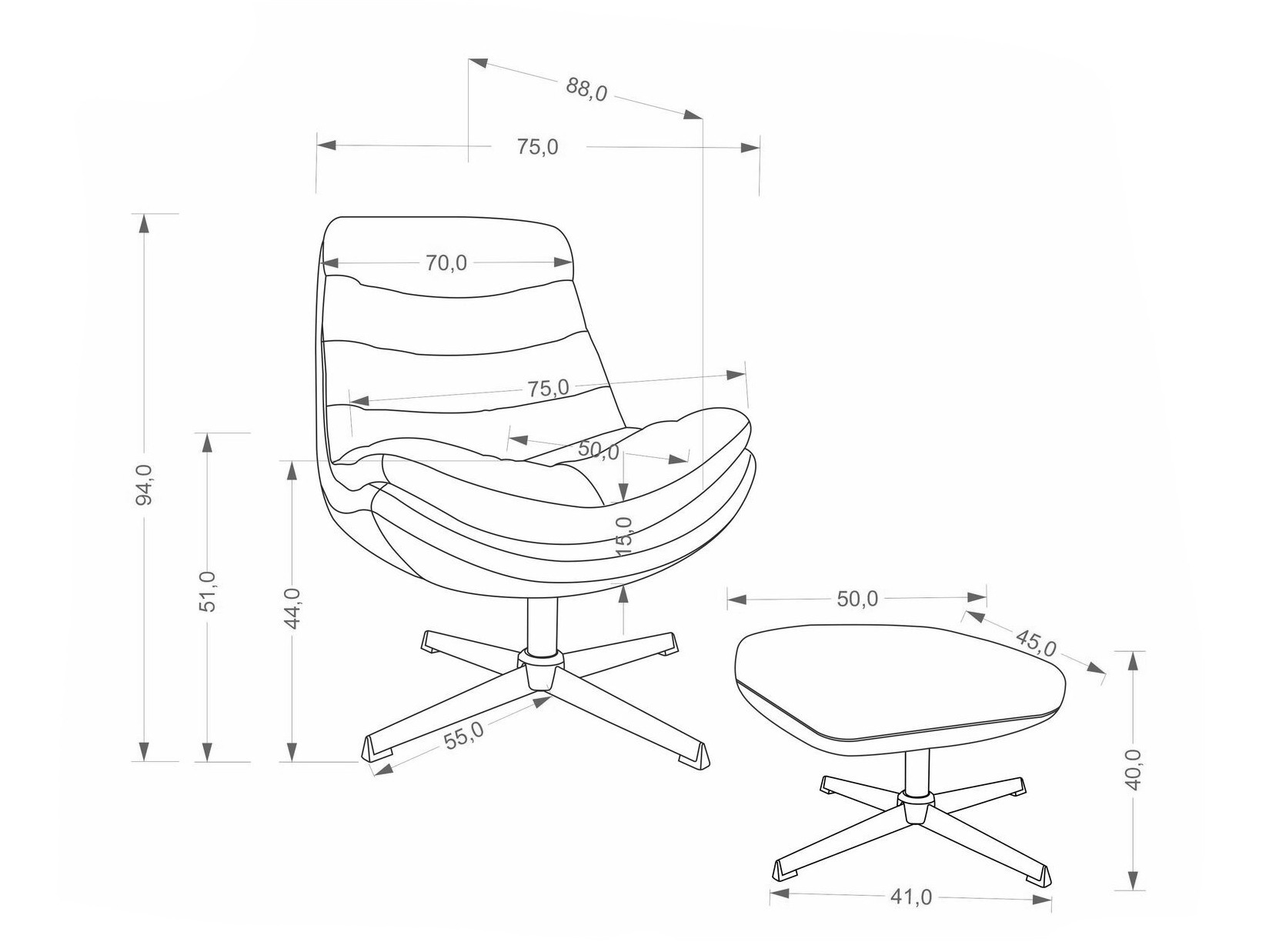 Lænestol Houston 2134 (Cappuccino)