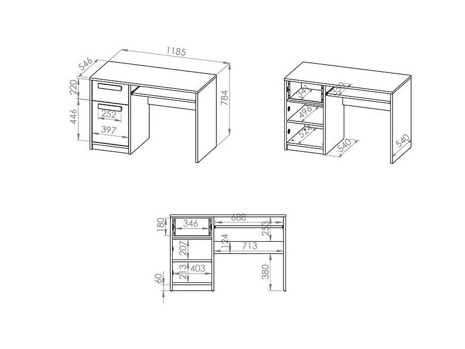 Skrivebord Tivruve 110