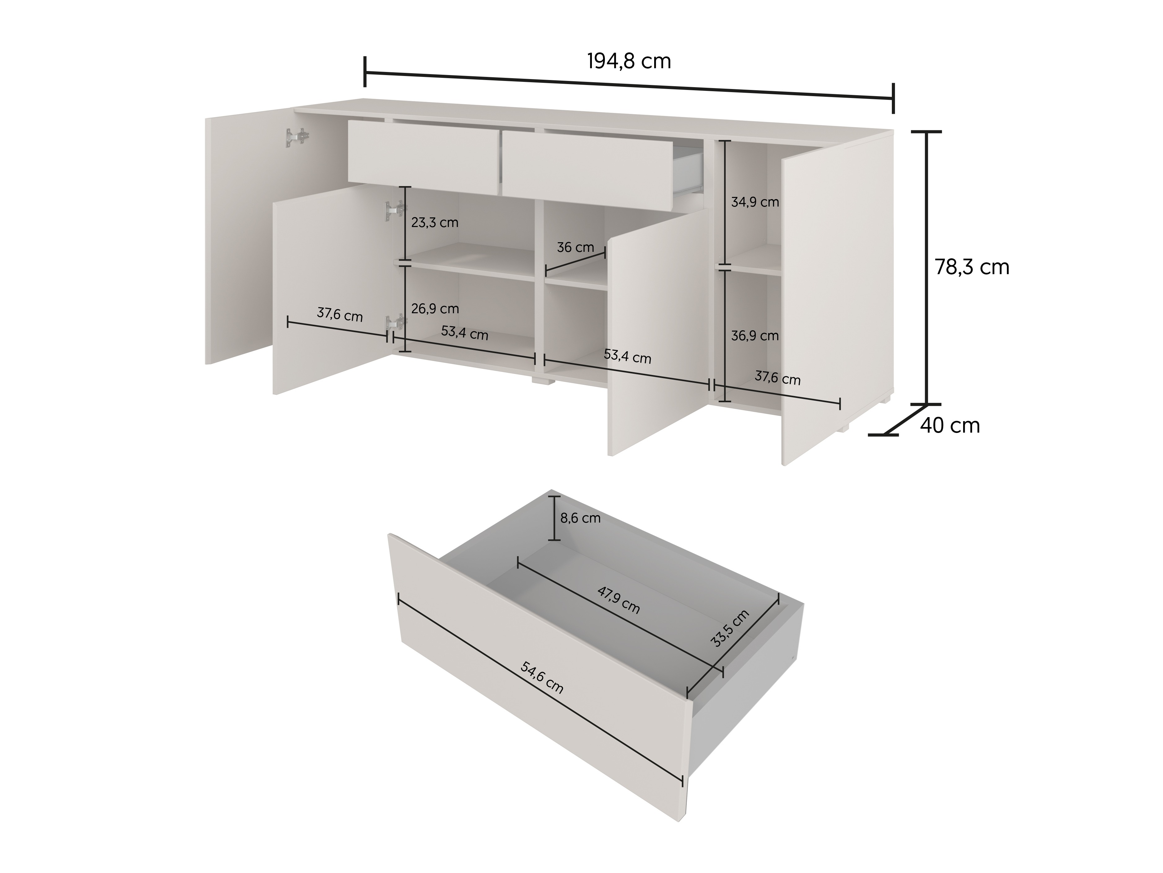 Kommode Elbleve 103 (Hvid)