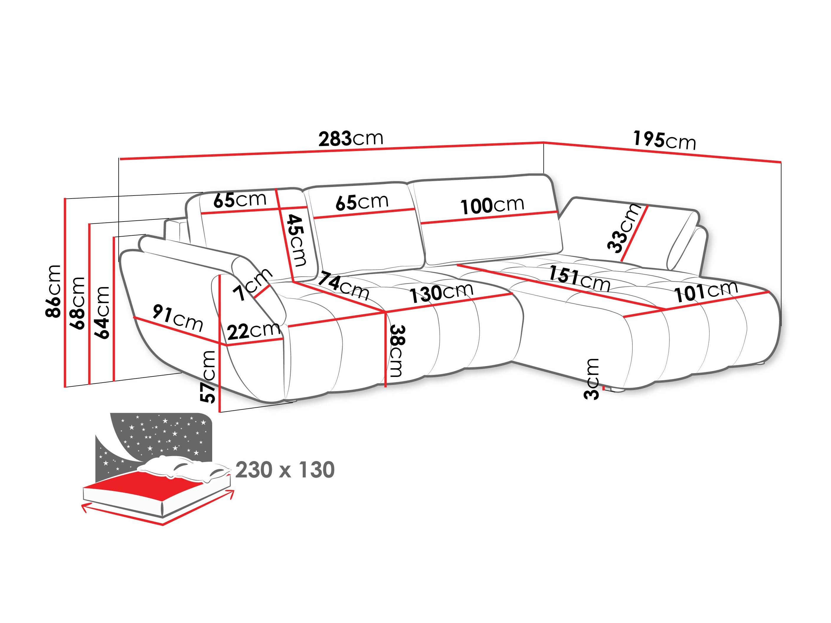 Hjørnesofa Circum (Lumo 30)