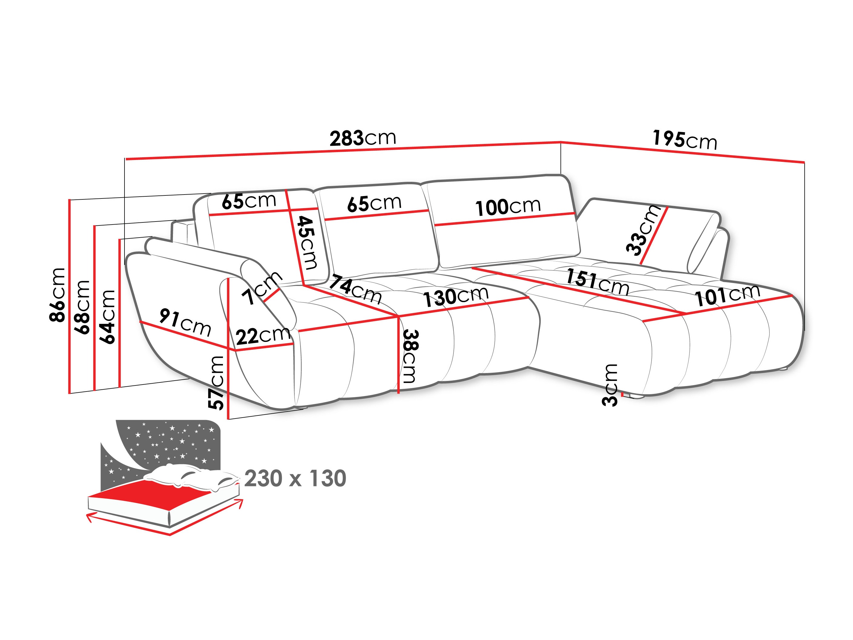 Hjørnesofa Circum (Lumo 40)