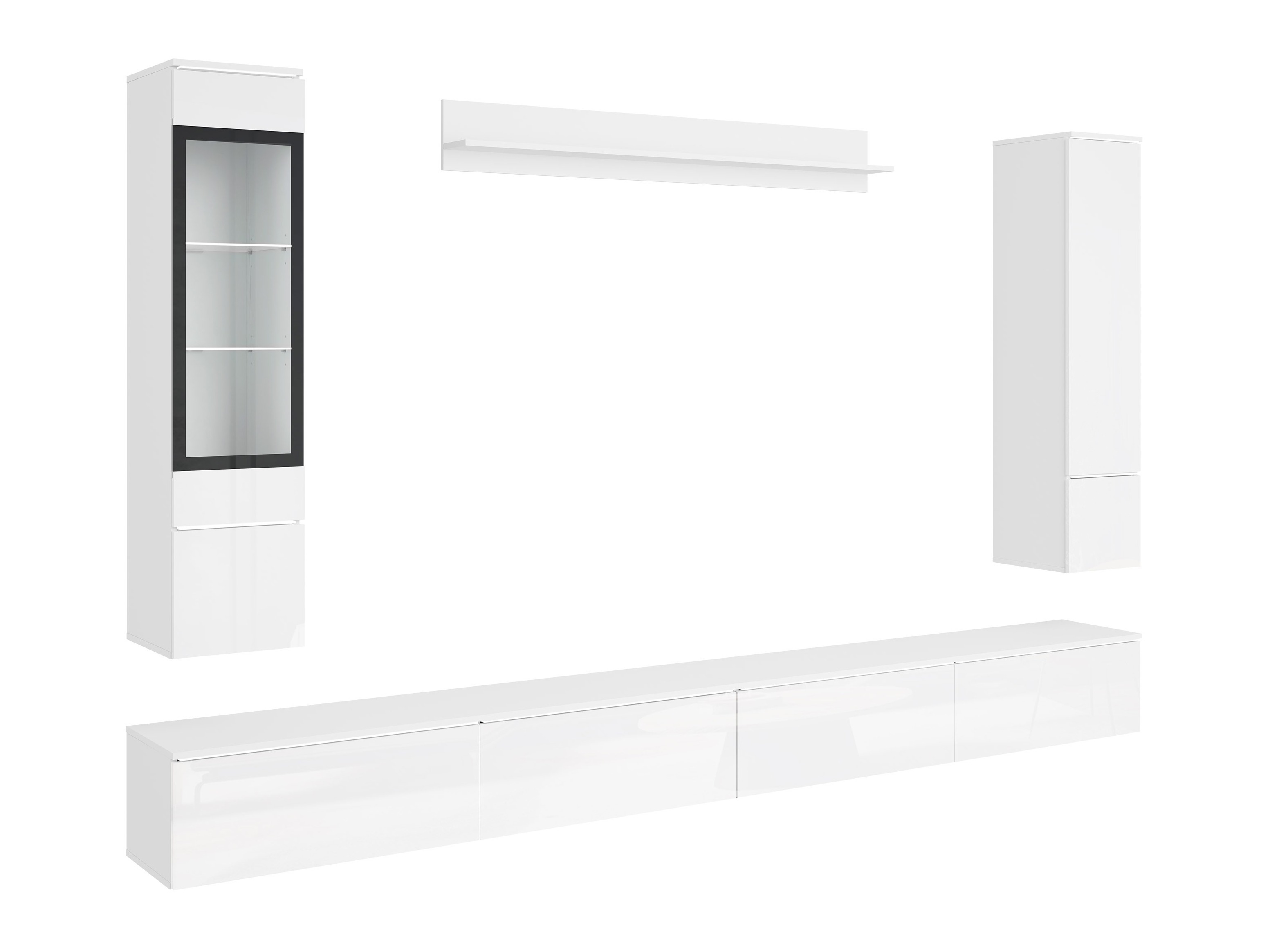 Stuemøbelsæt Mirfivo 110 (Hvid + Glansfuld hvid)