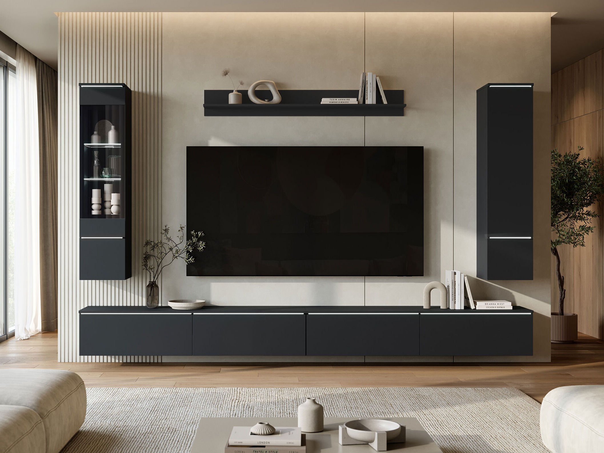 Stuemøbelsæt Mirfivo 110 (Sort)