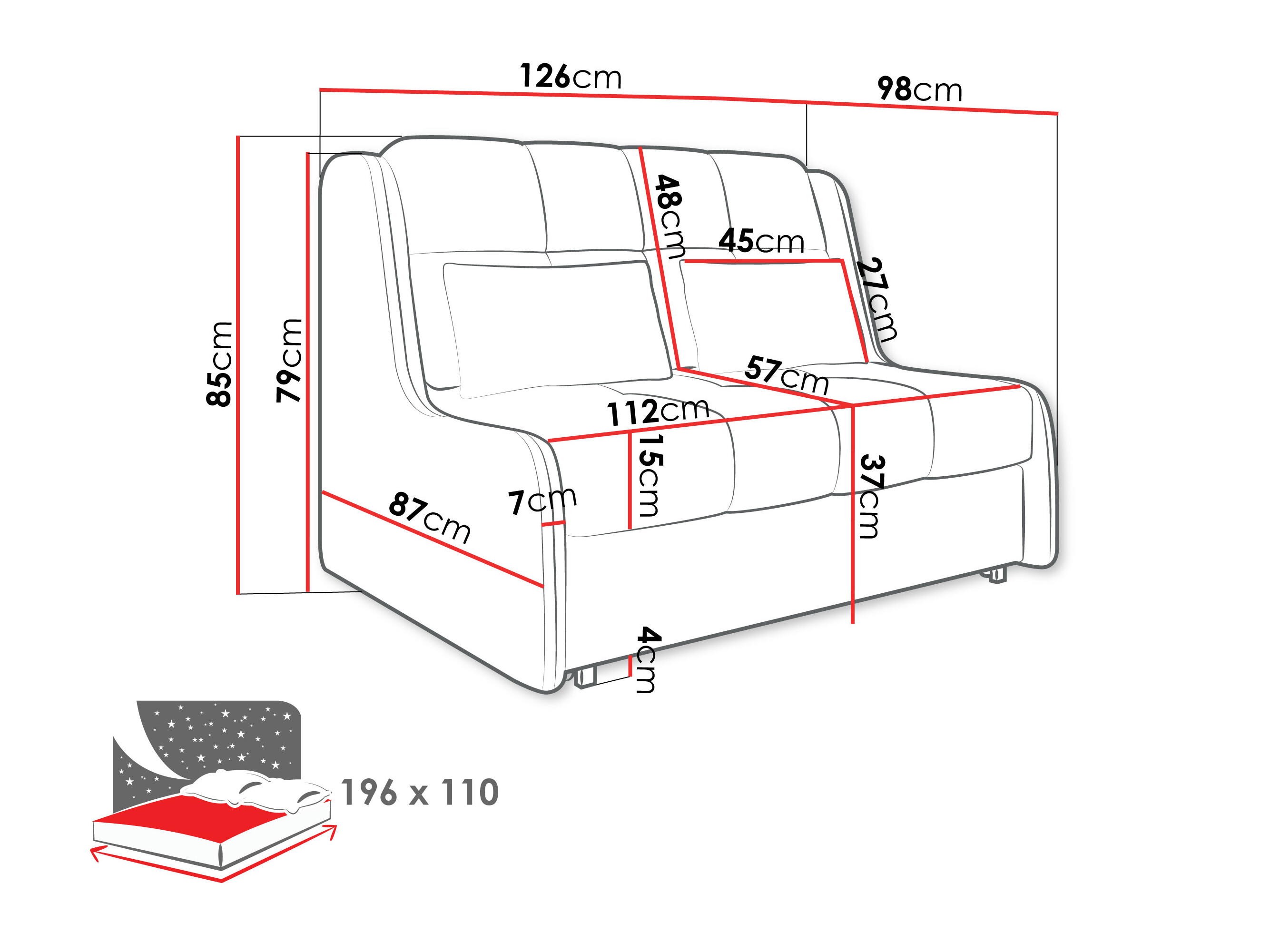 Sovesofa Columbus 255 (Sereno 681)