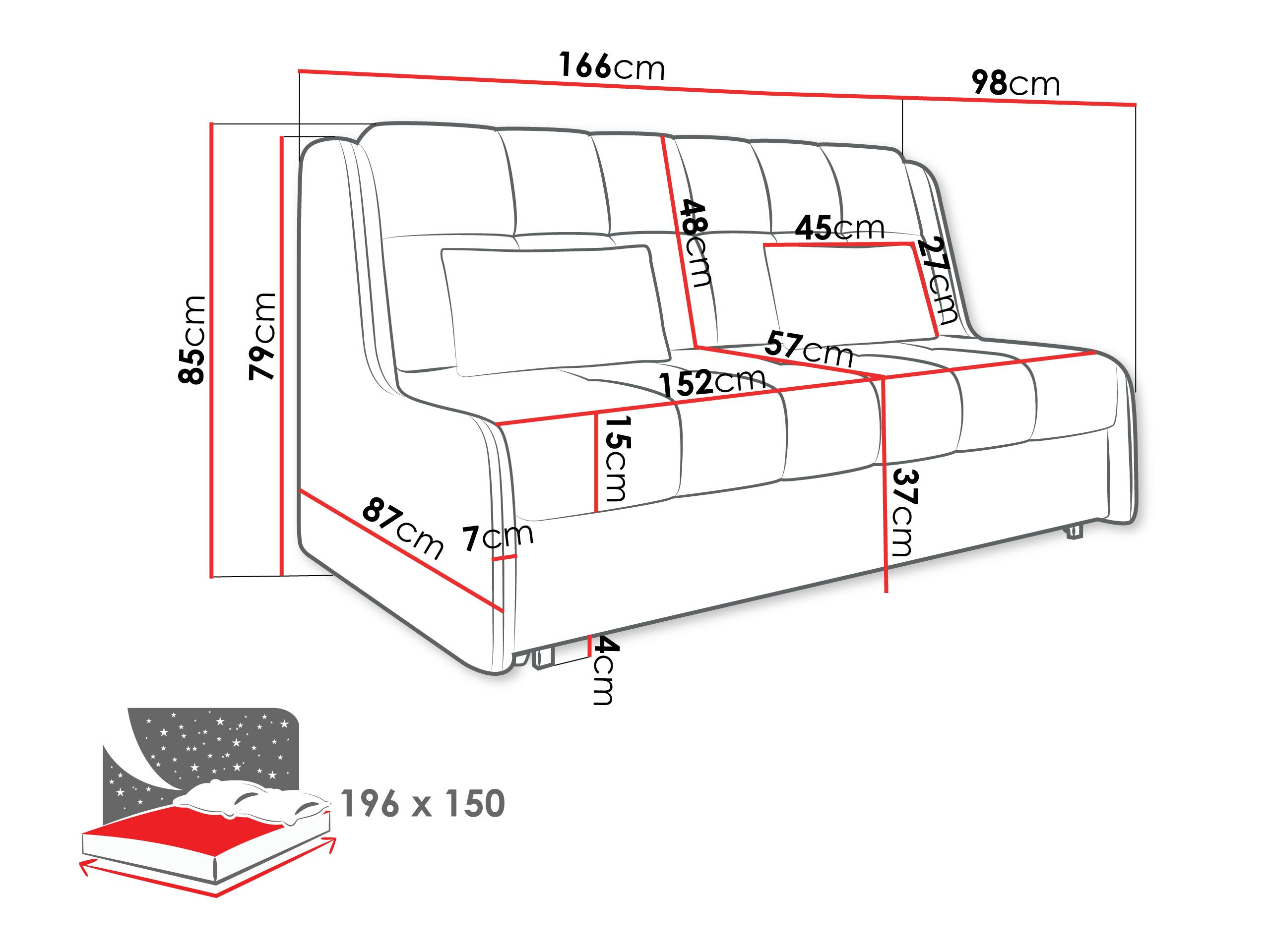 Sovesofa Columbus 257 (Sereno 681)