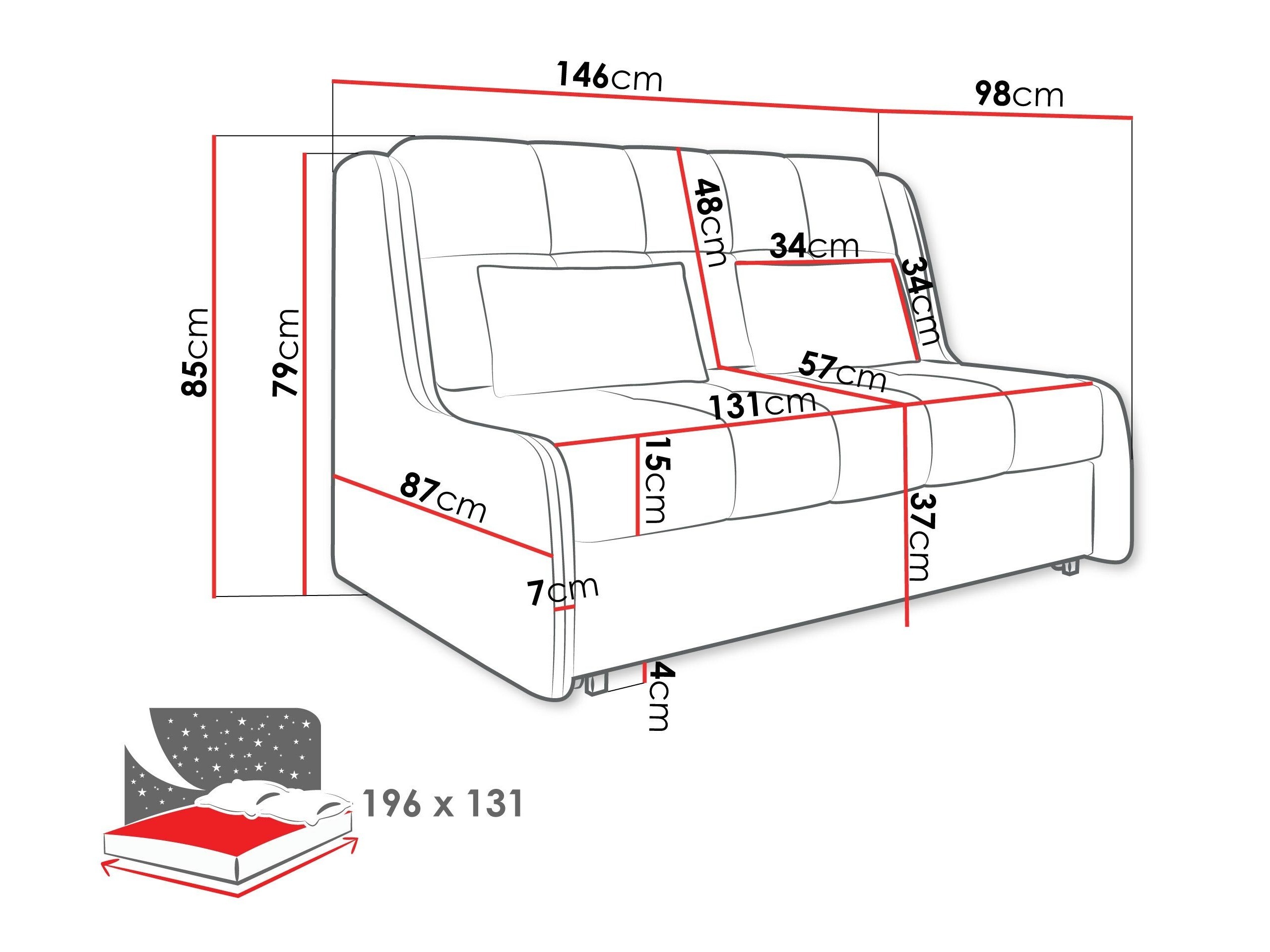 Sovesofa Columbus 256 (Sereno 681)