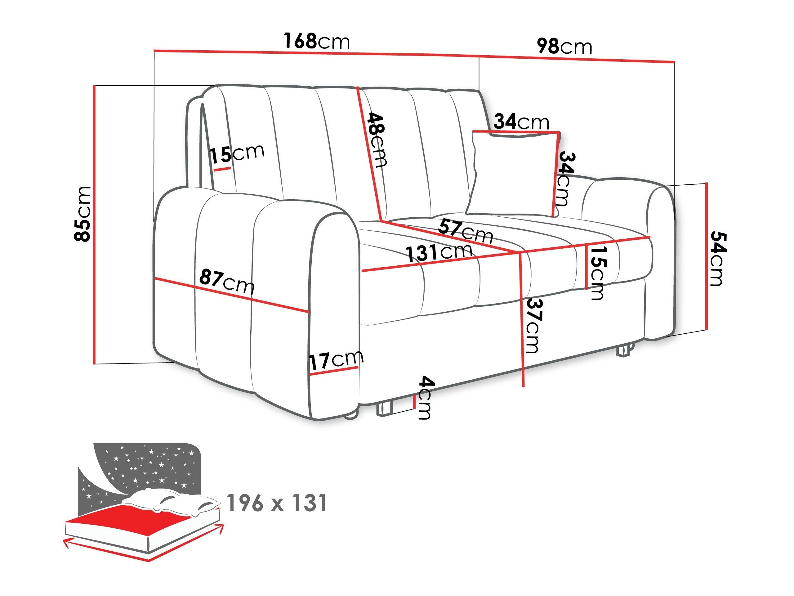 Sovesofa Columbus 264 (Lumo 30)