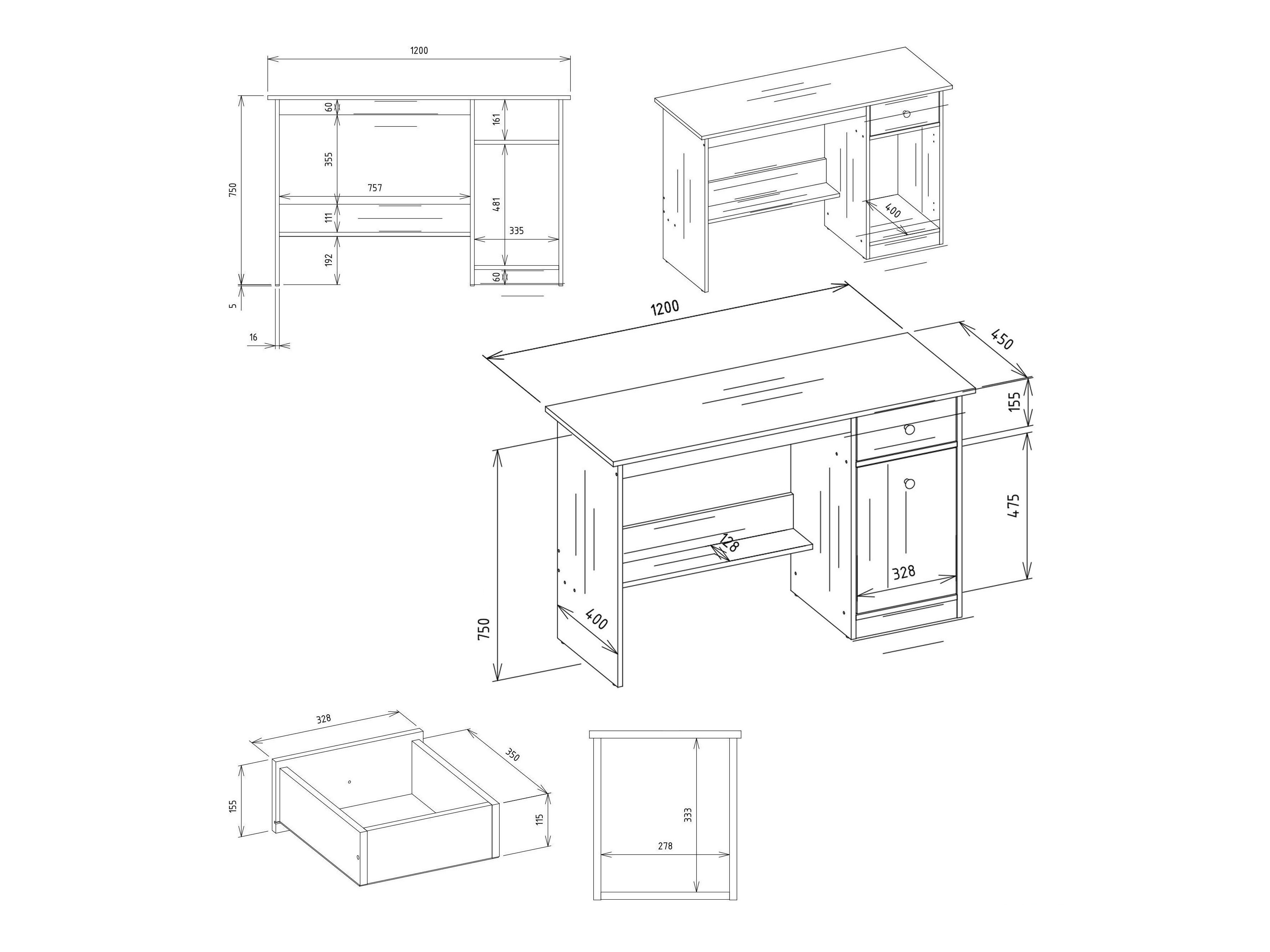 Skrivebord Mandeville 376 (Artisan eg)