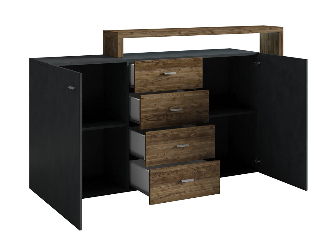 Kommode Lutiva 106 (Antracit + Ribbeck egetræ)
