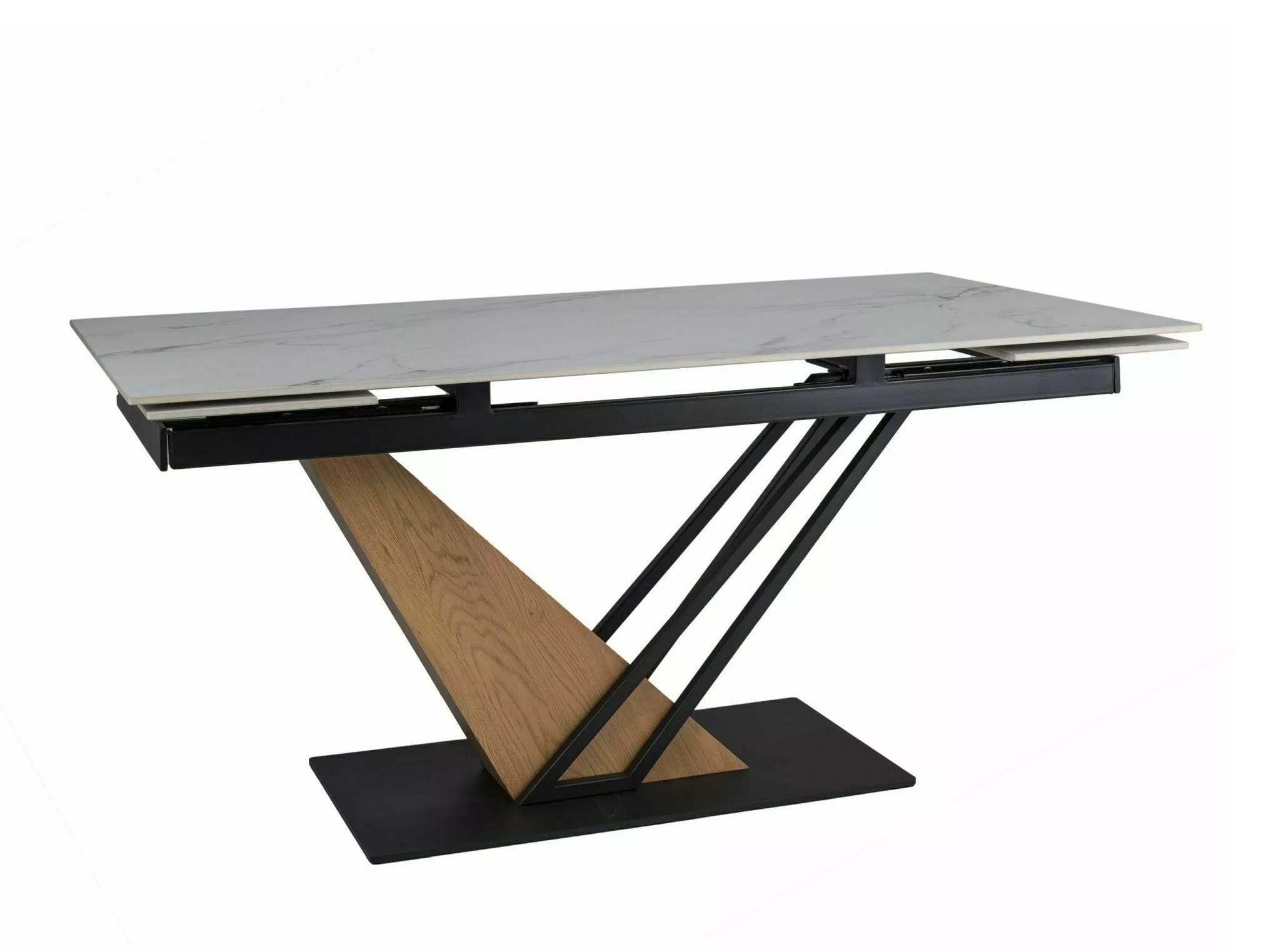 Bord Detroit 996 (Hvid marmor + Egetræ)