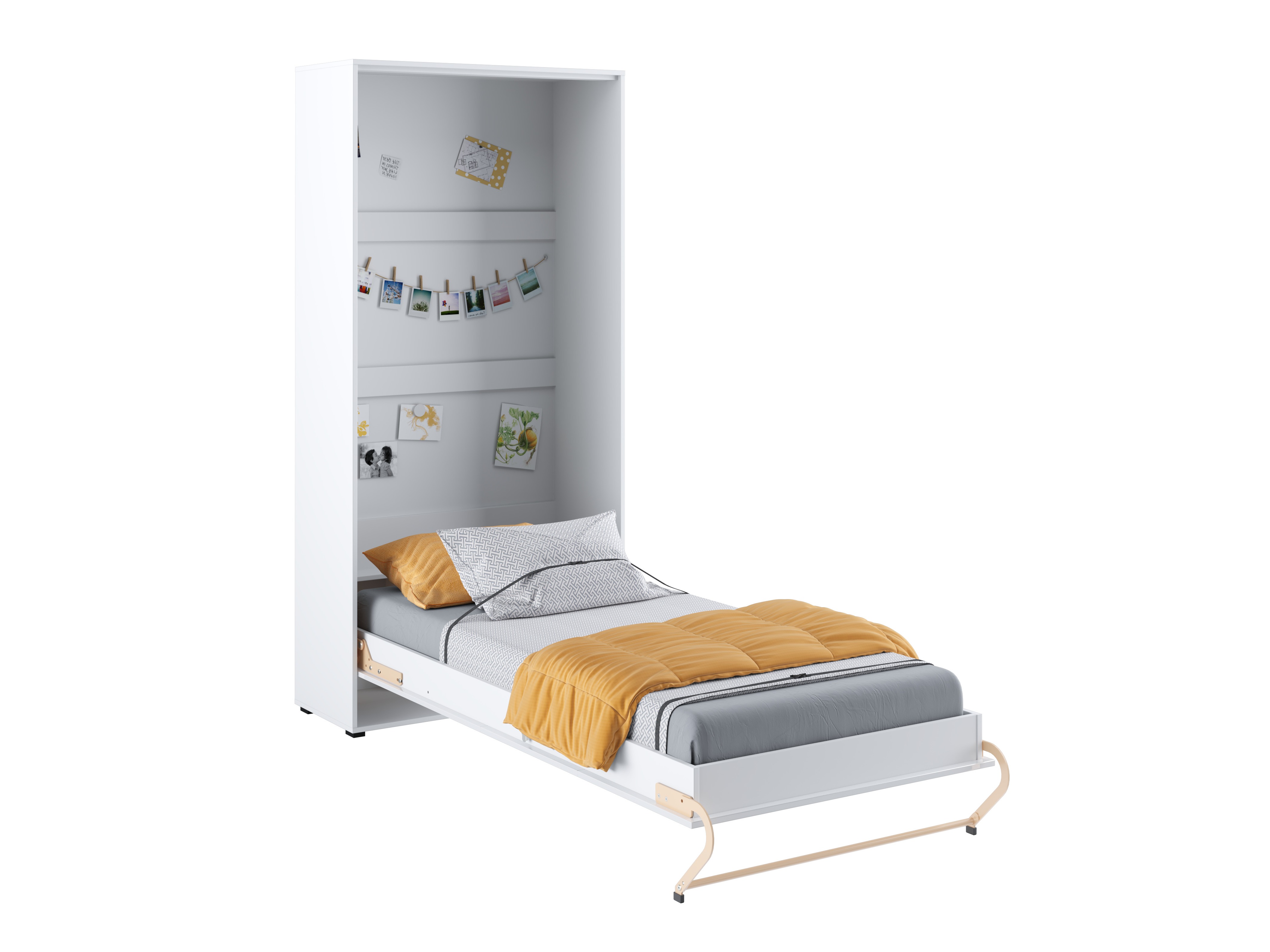 Vægseng Concept Pro Lenart III (Hvid + Glansfuld hvid)