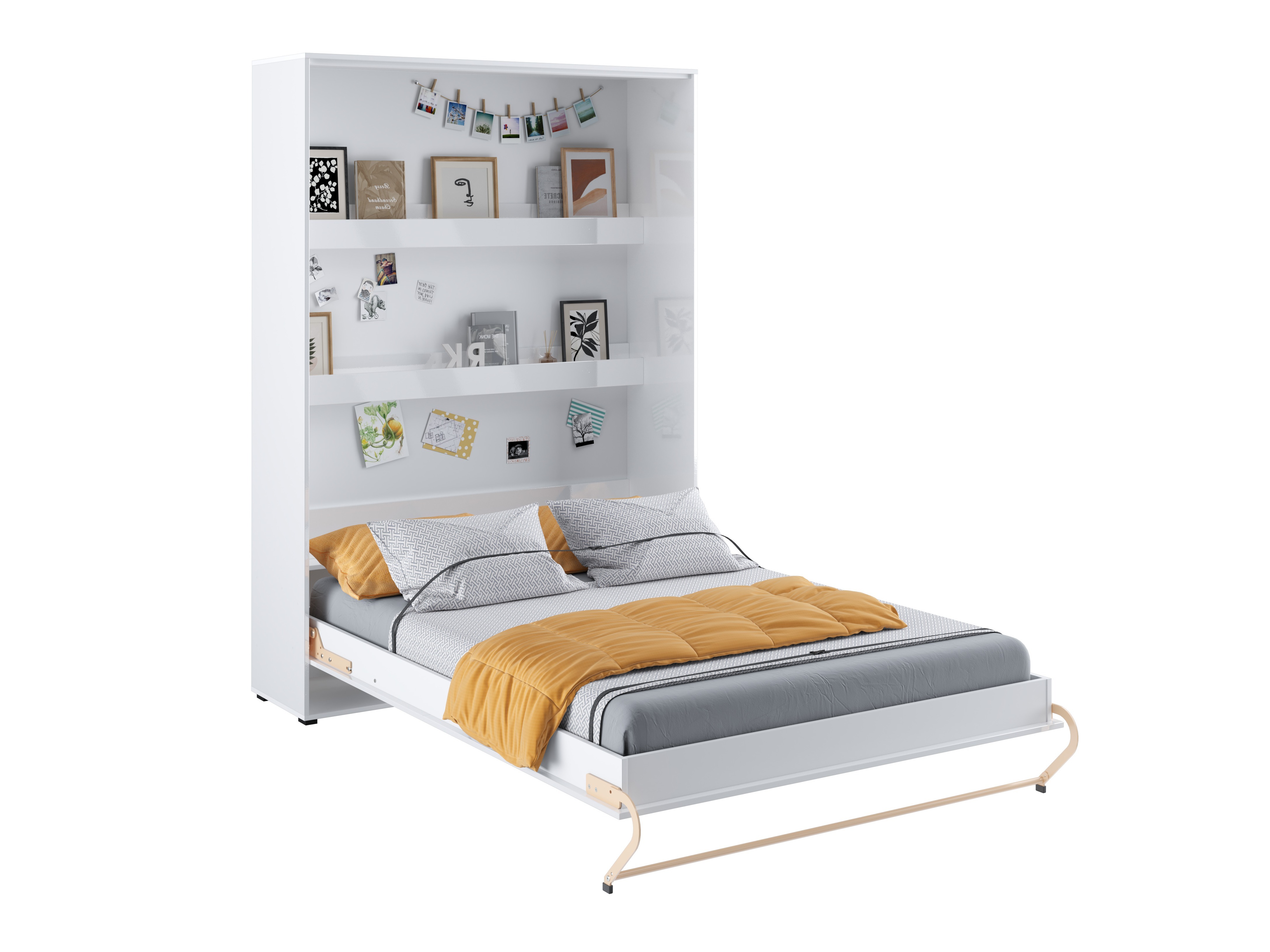 Vægseng Concept Pro Lenart III (Hvid + Glansfuld hvid)