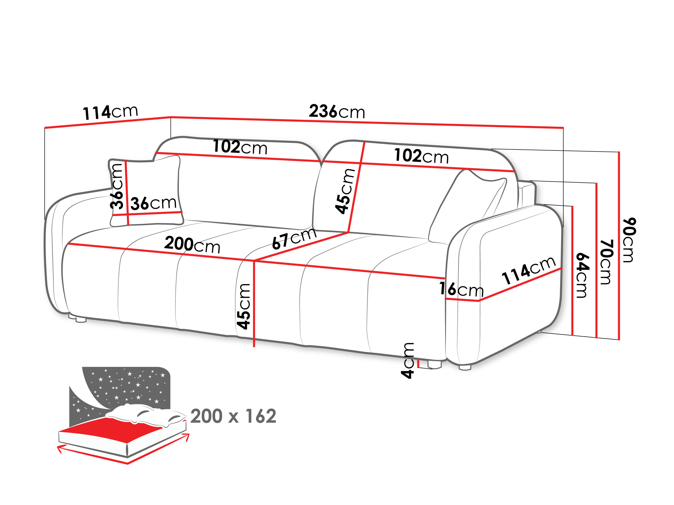 Sovesofa Clinton 102 (Lambi 05)