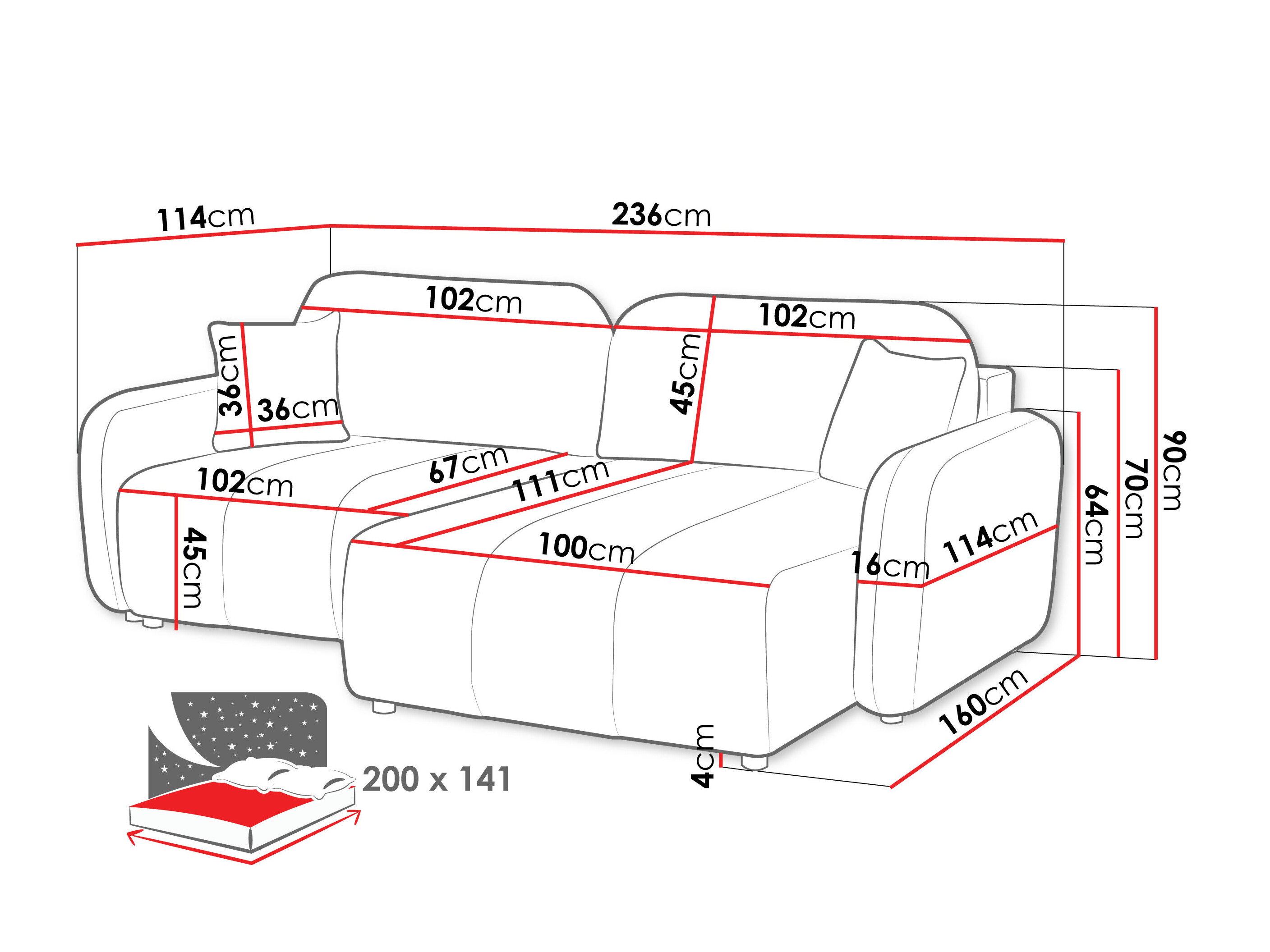 Hjørnesofa Clinton 103 (Lambi 12)