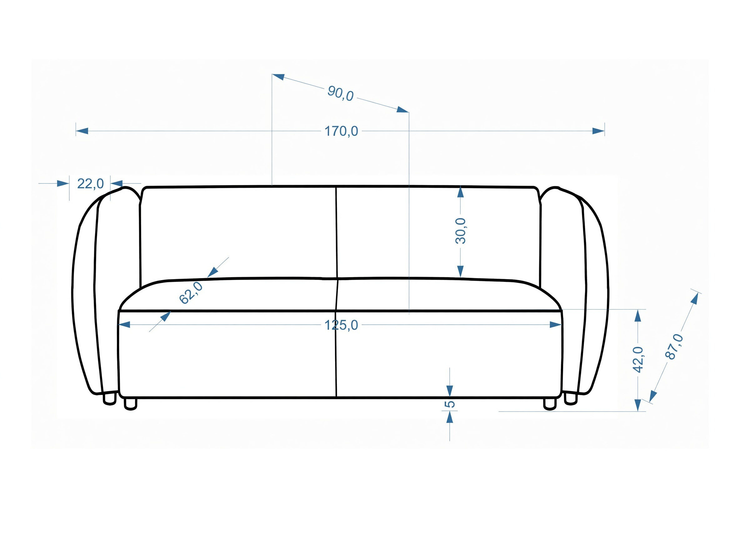 Sofa Houston 2178 (Grå)