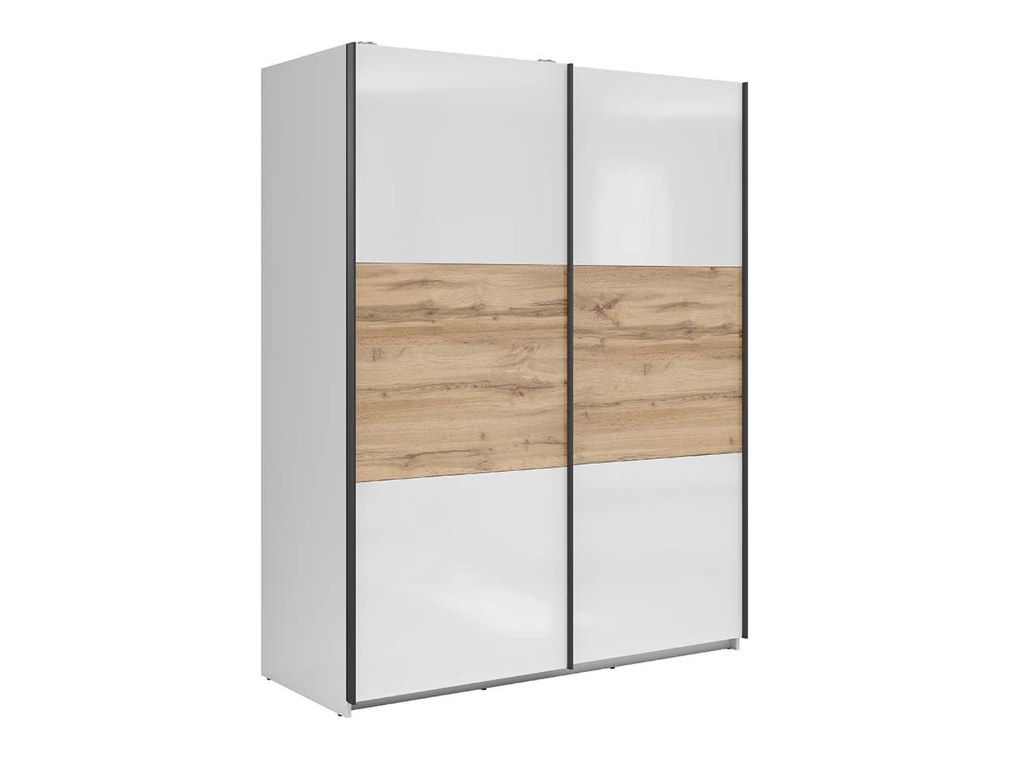 Garderobeskab Livevaro 117 (Glansfuld hvid + Wotan eg)