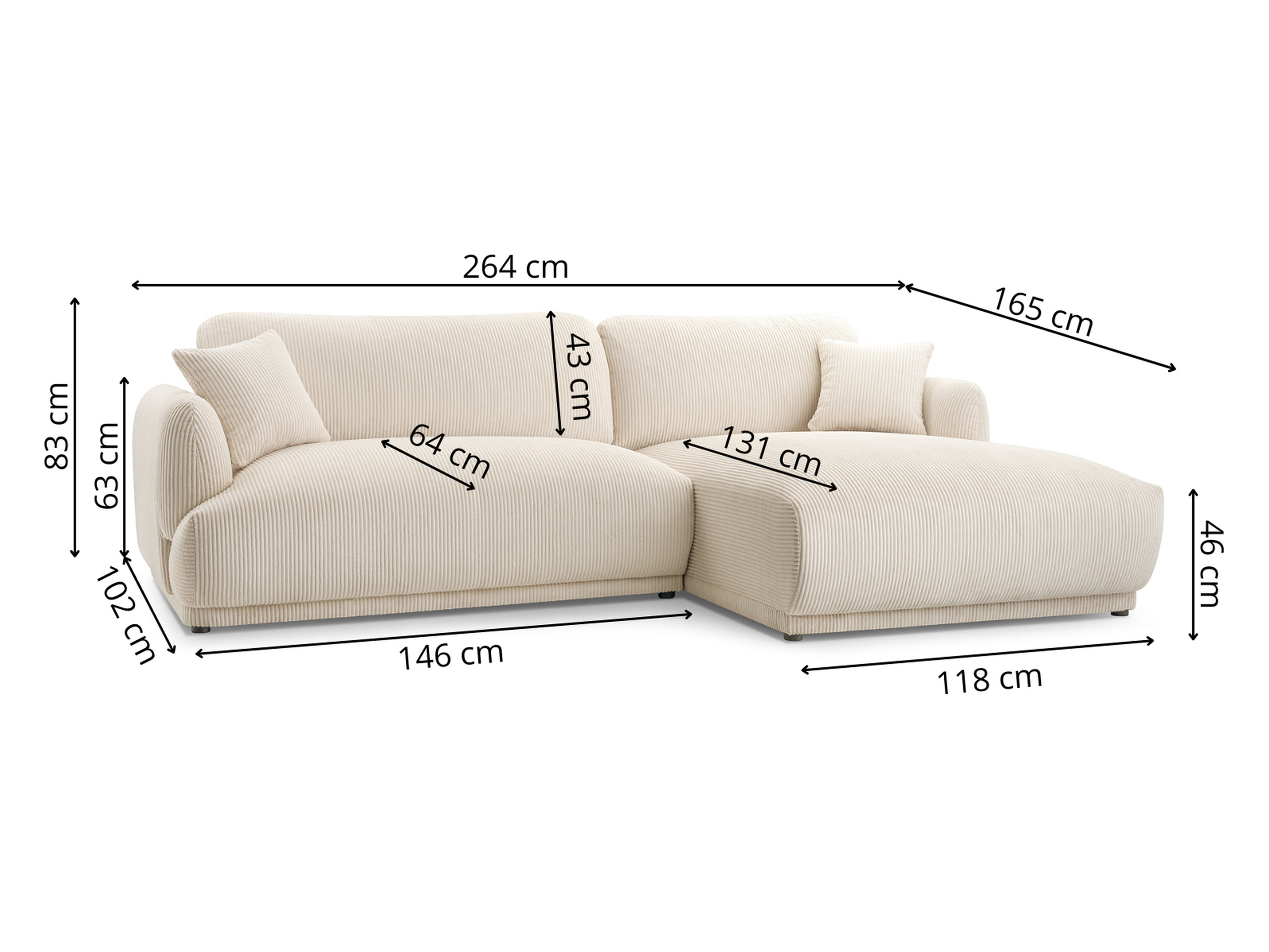 Hjørnesofa Lufkin 136 (Lincoln 86)
