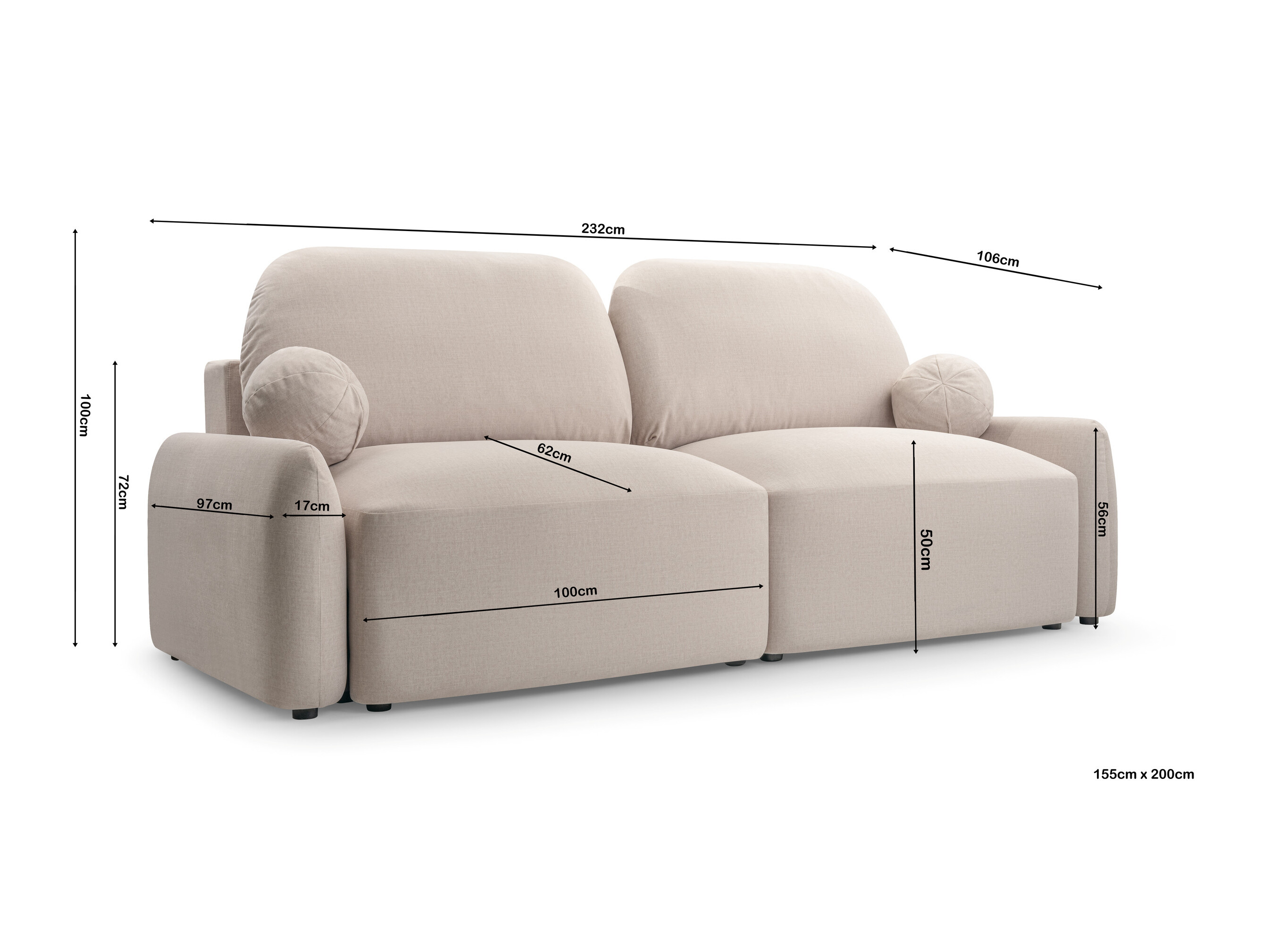 Sovesofa Lufkin 153 (Maya 03)